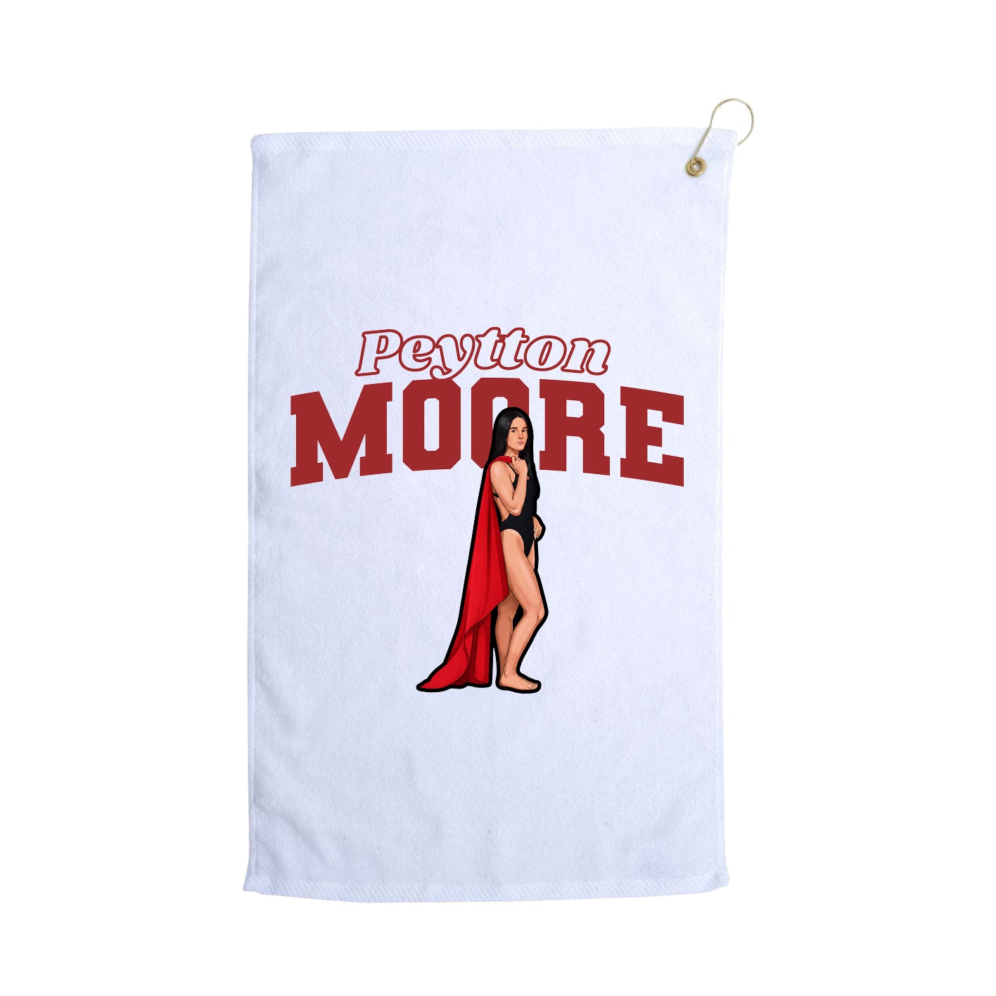 Golf Towel — Name Arch in White