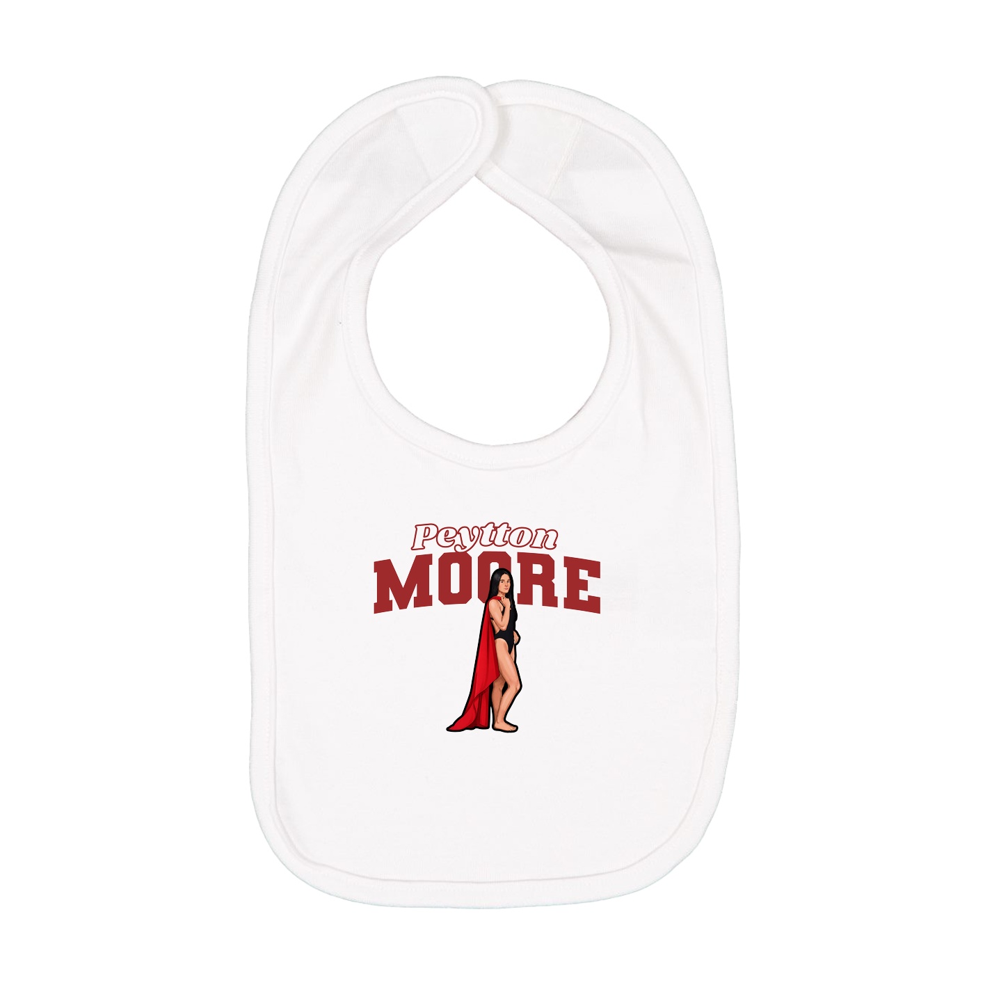 Infant Bib — Name Arch in White