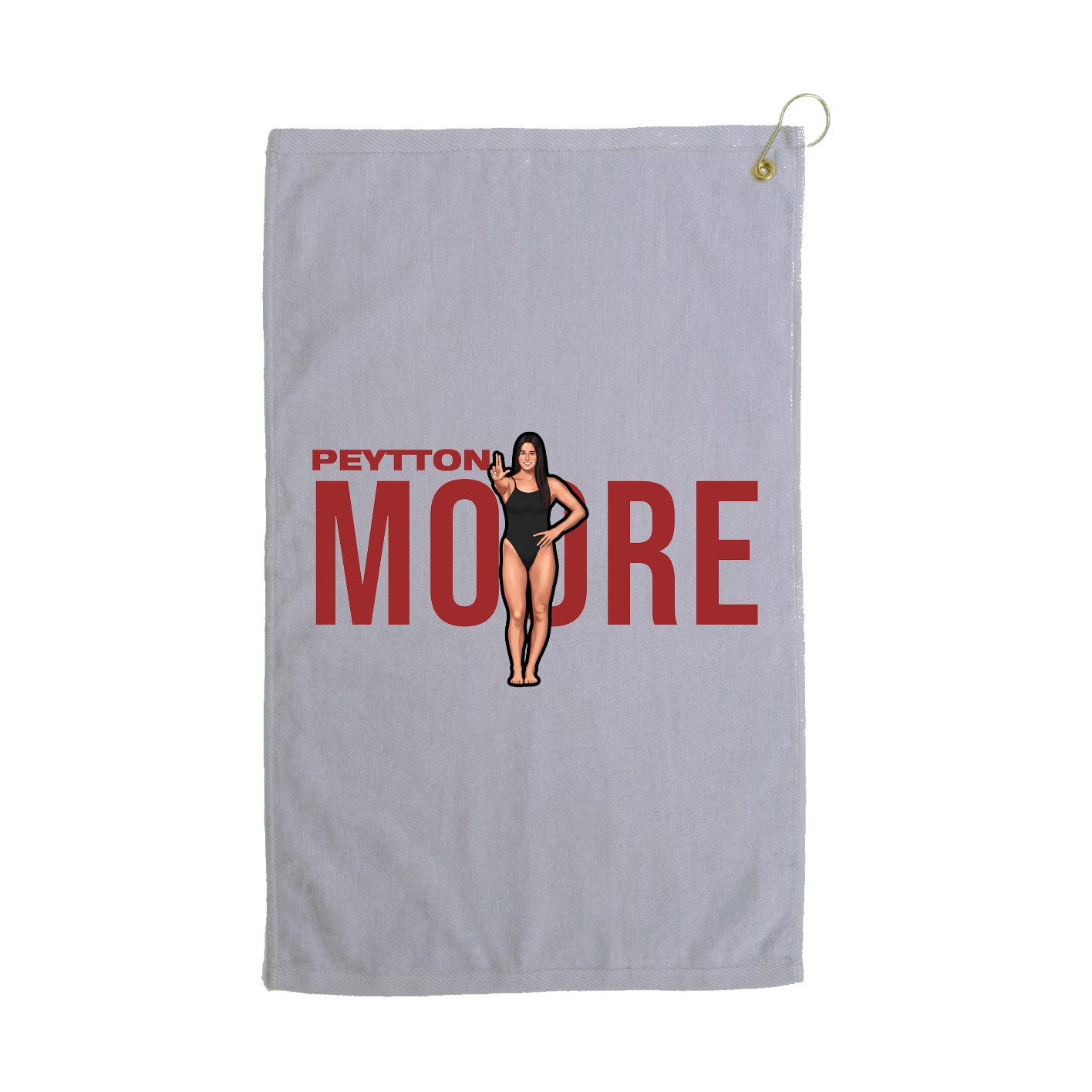 Golf Towel — Player Name in Grey
