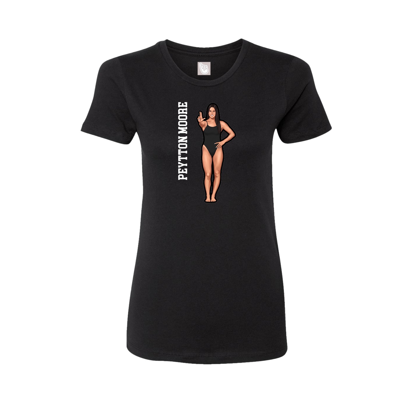 Fitted Women's Tee — Name Vertical in Black