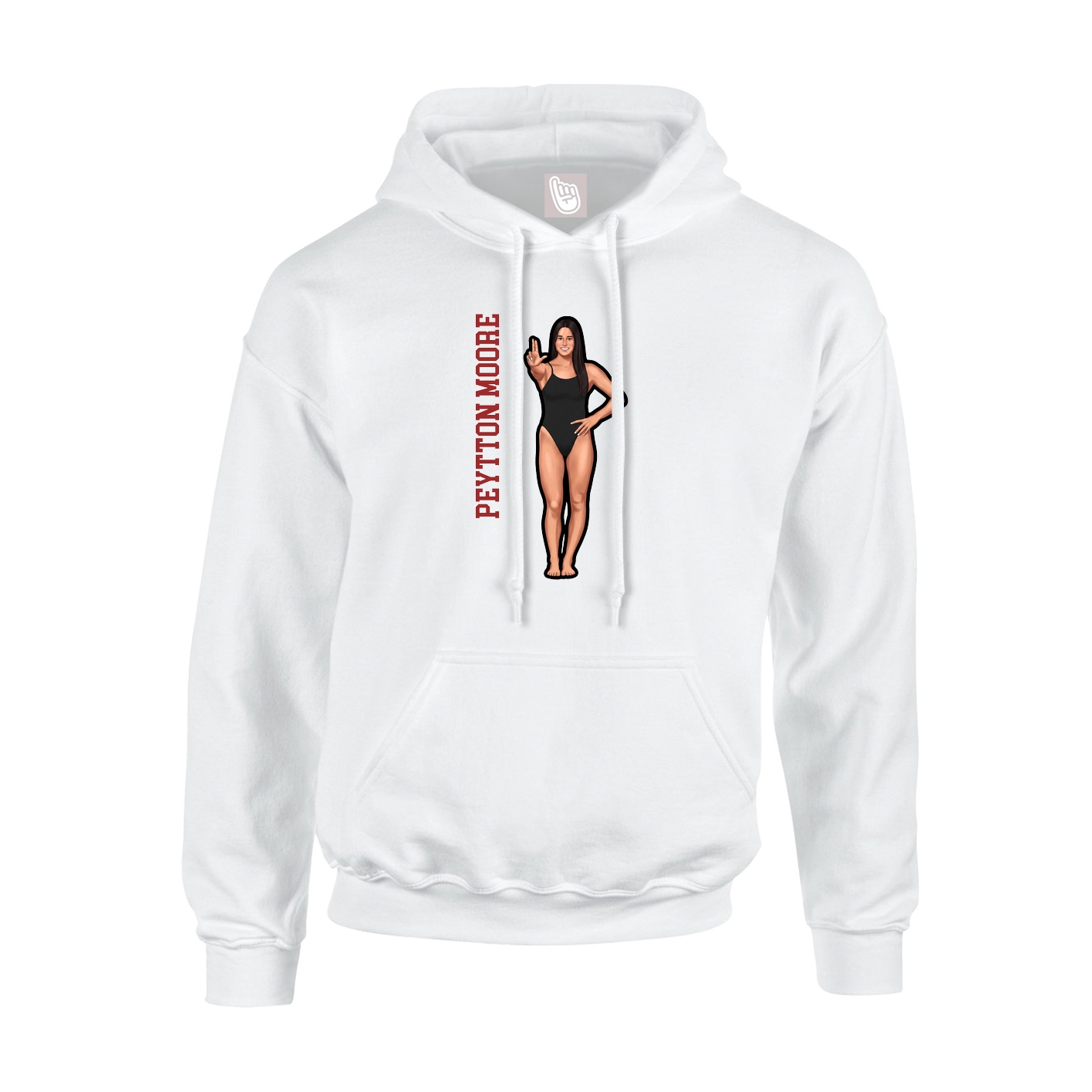 Hoodie — Name Vertical in White
