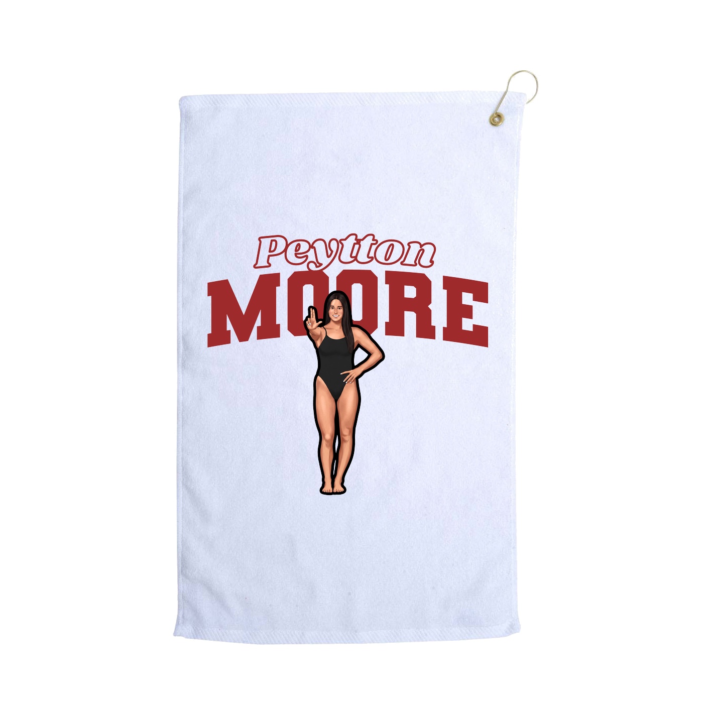 Golf Towel — Name Arch in White