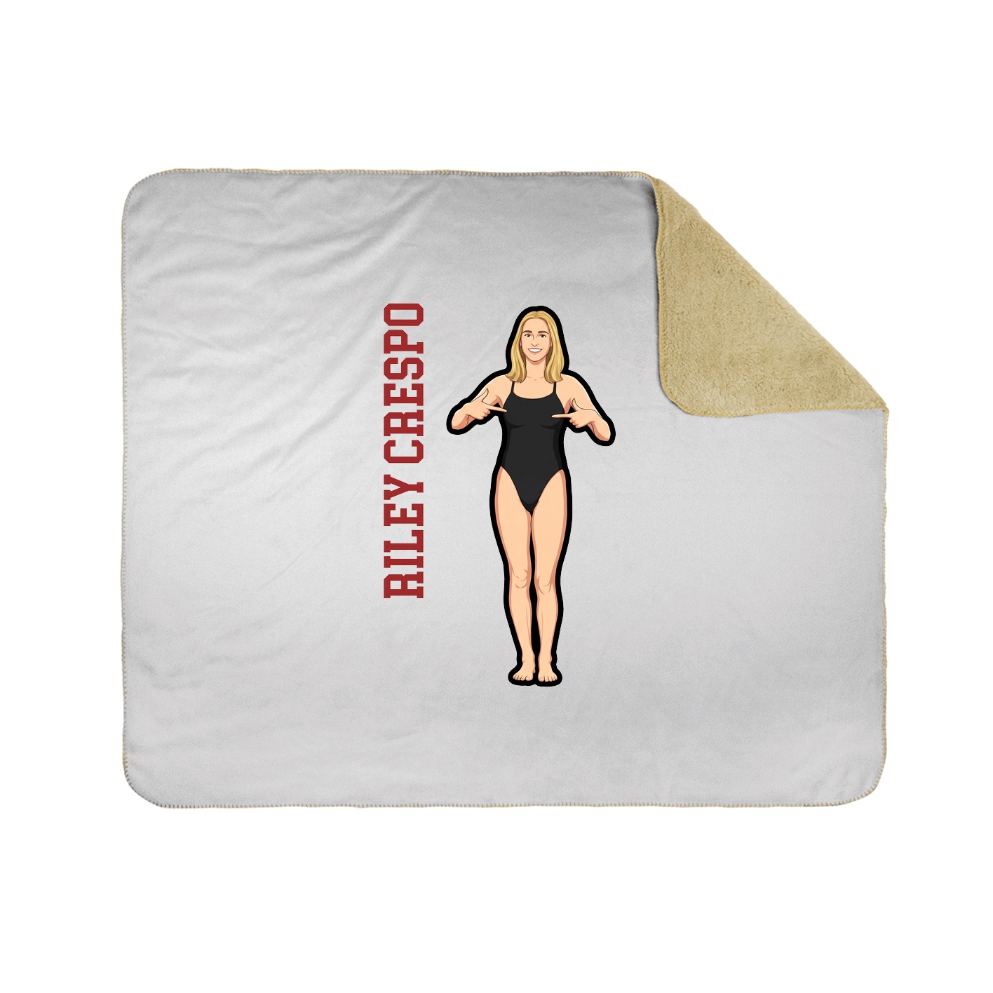 Throw Blanket — Name Vertical in White