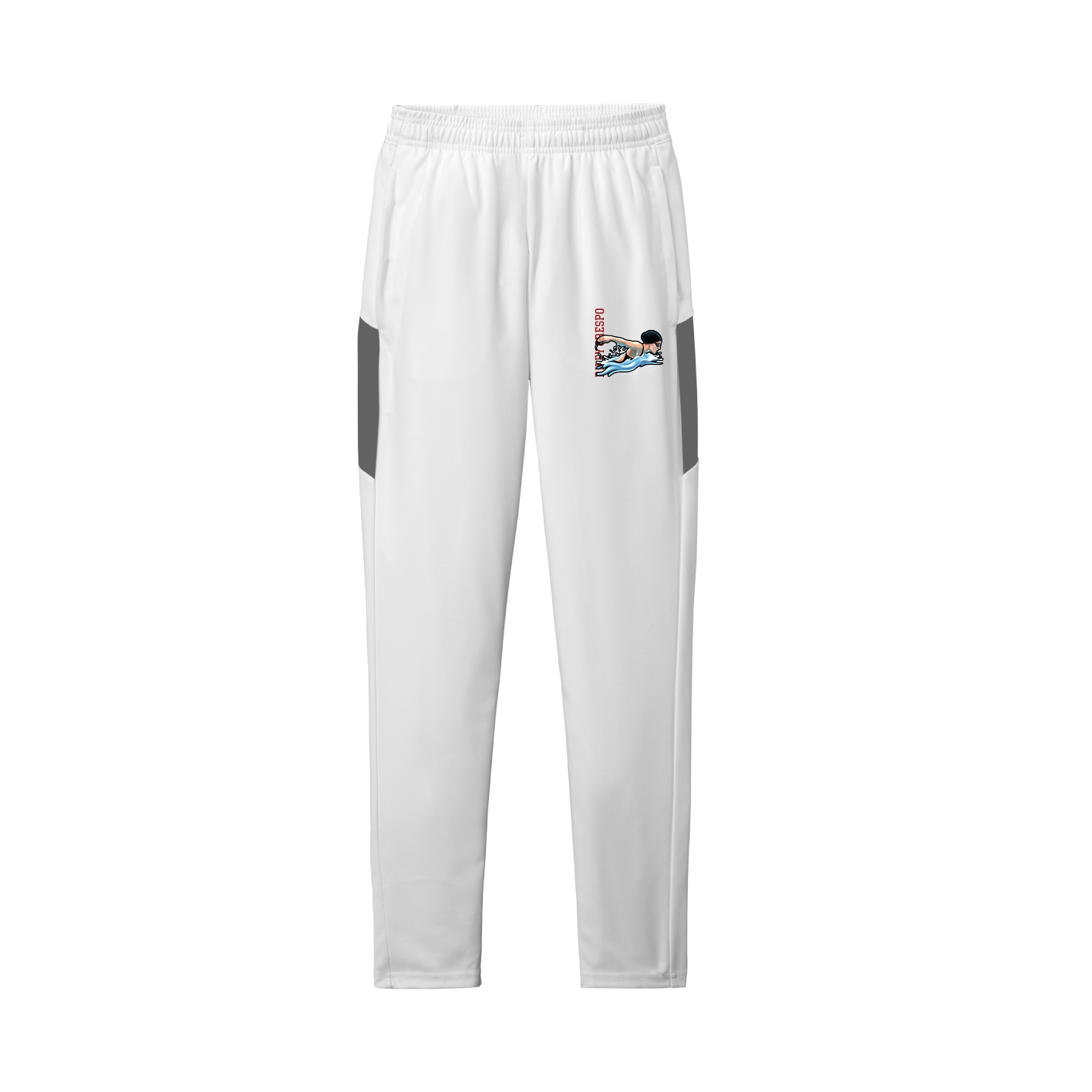 Team Travel Pant — Name Vertical in White/Grey