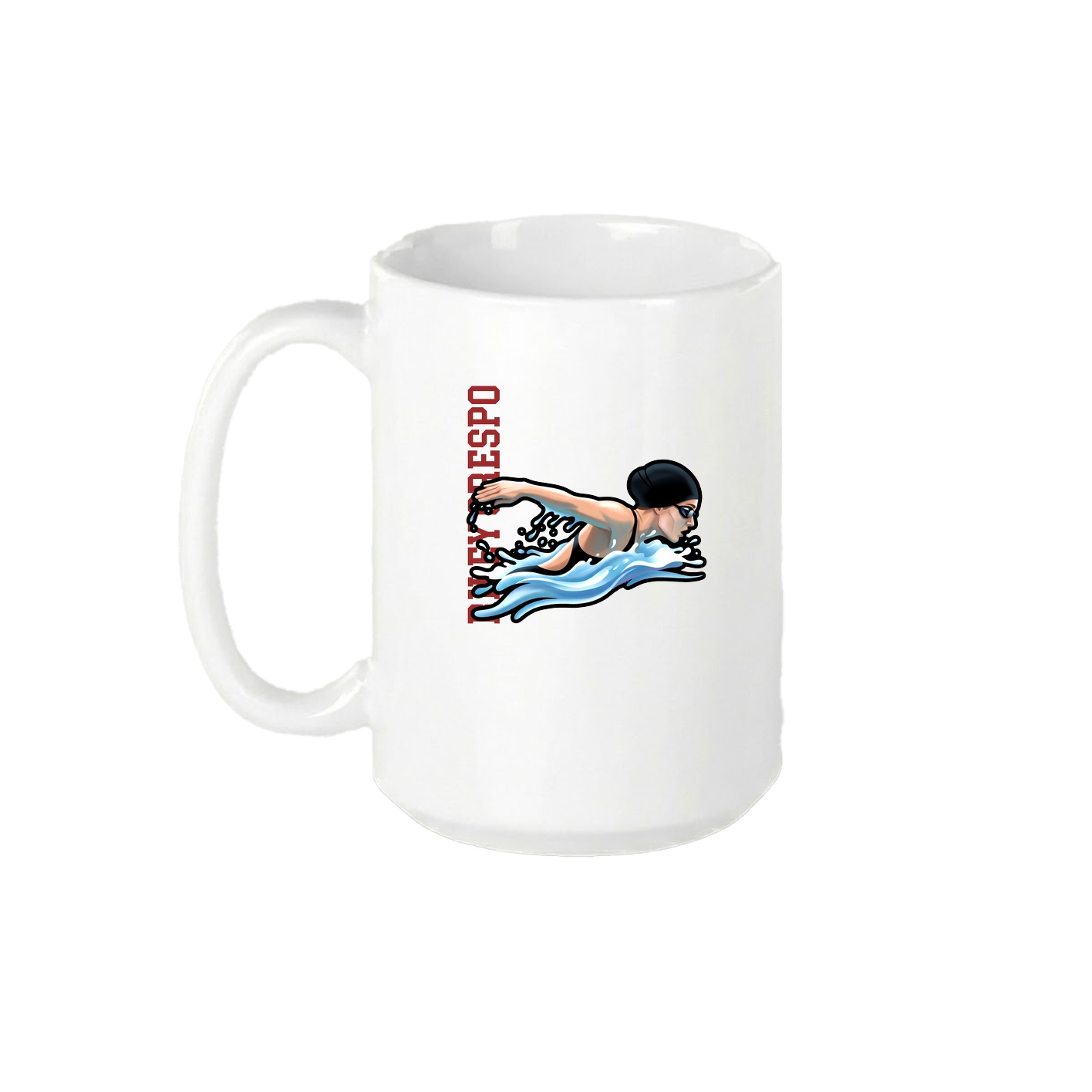 15oz Coffee Mug — Name Vertical in White
