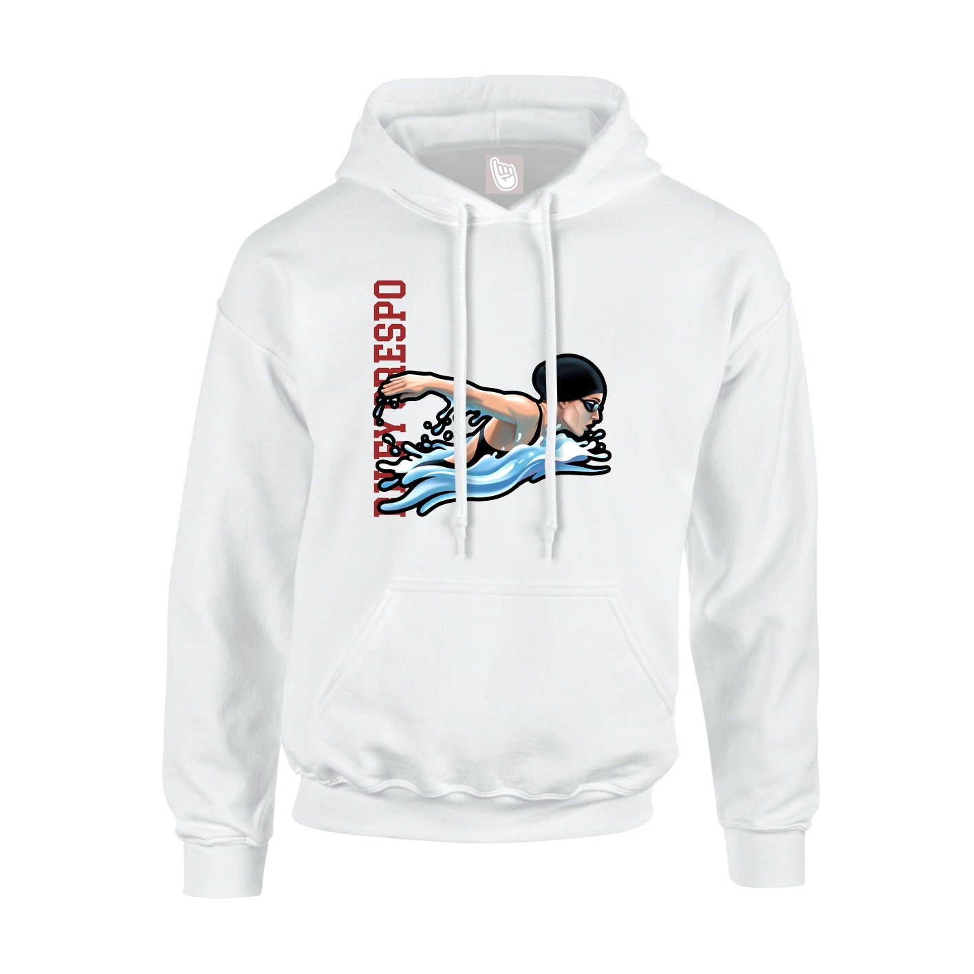 Youth Hoodie — Name Vertical in White