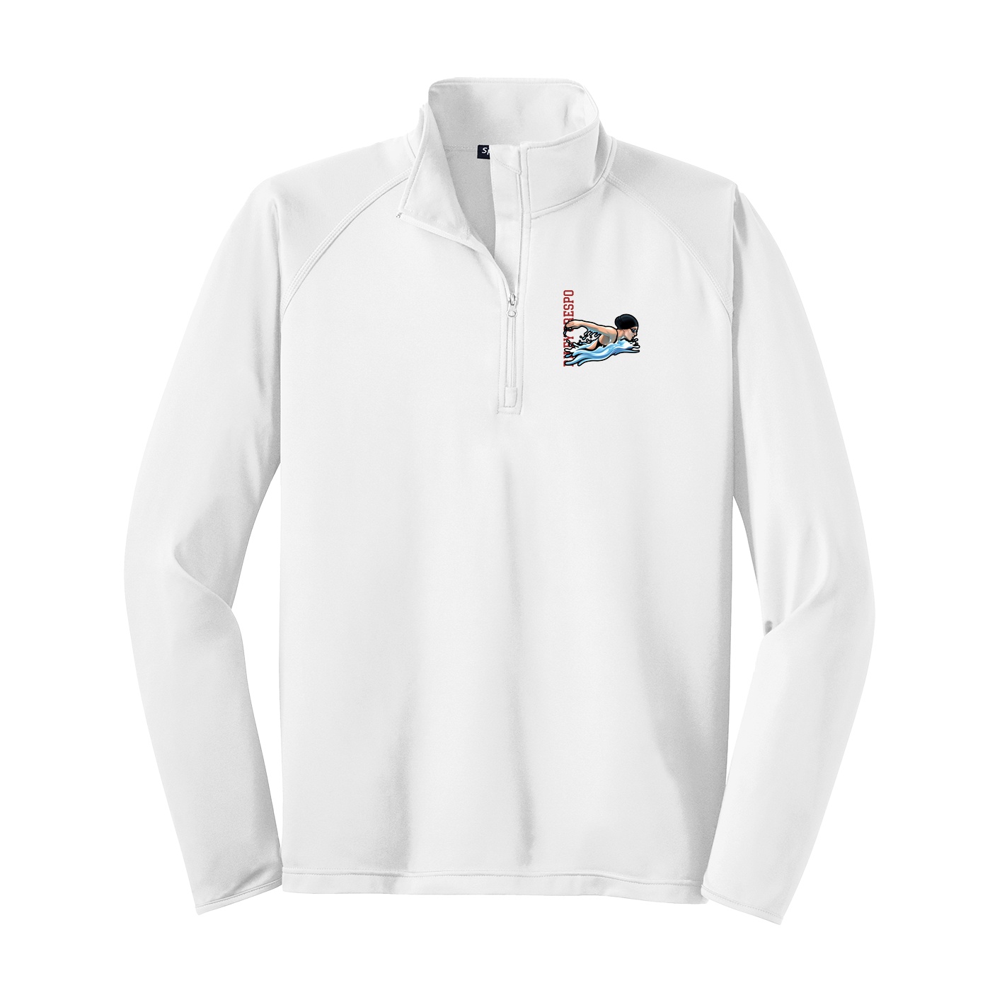 Q-Zip Pullover — Name Vertical in White