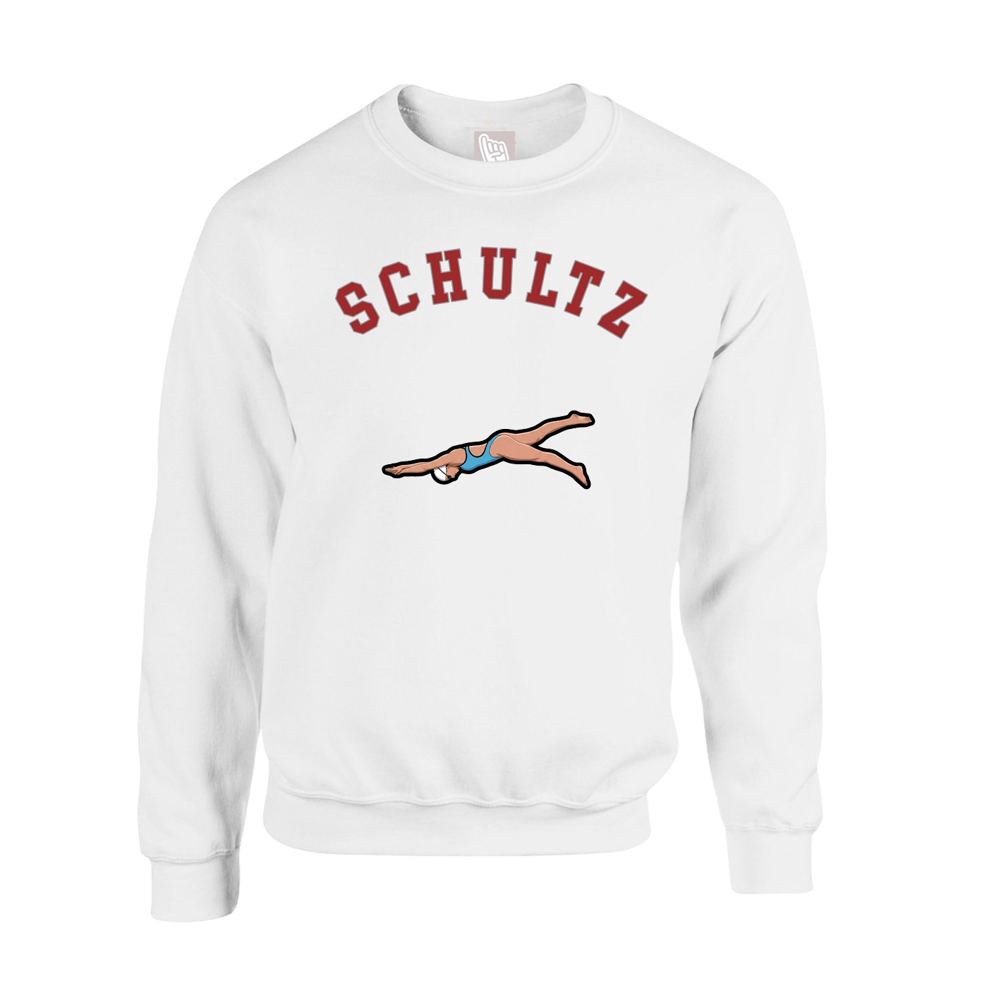 Fleece Crew — Shirsey Arch in White