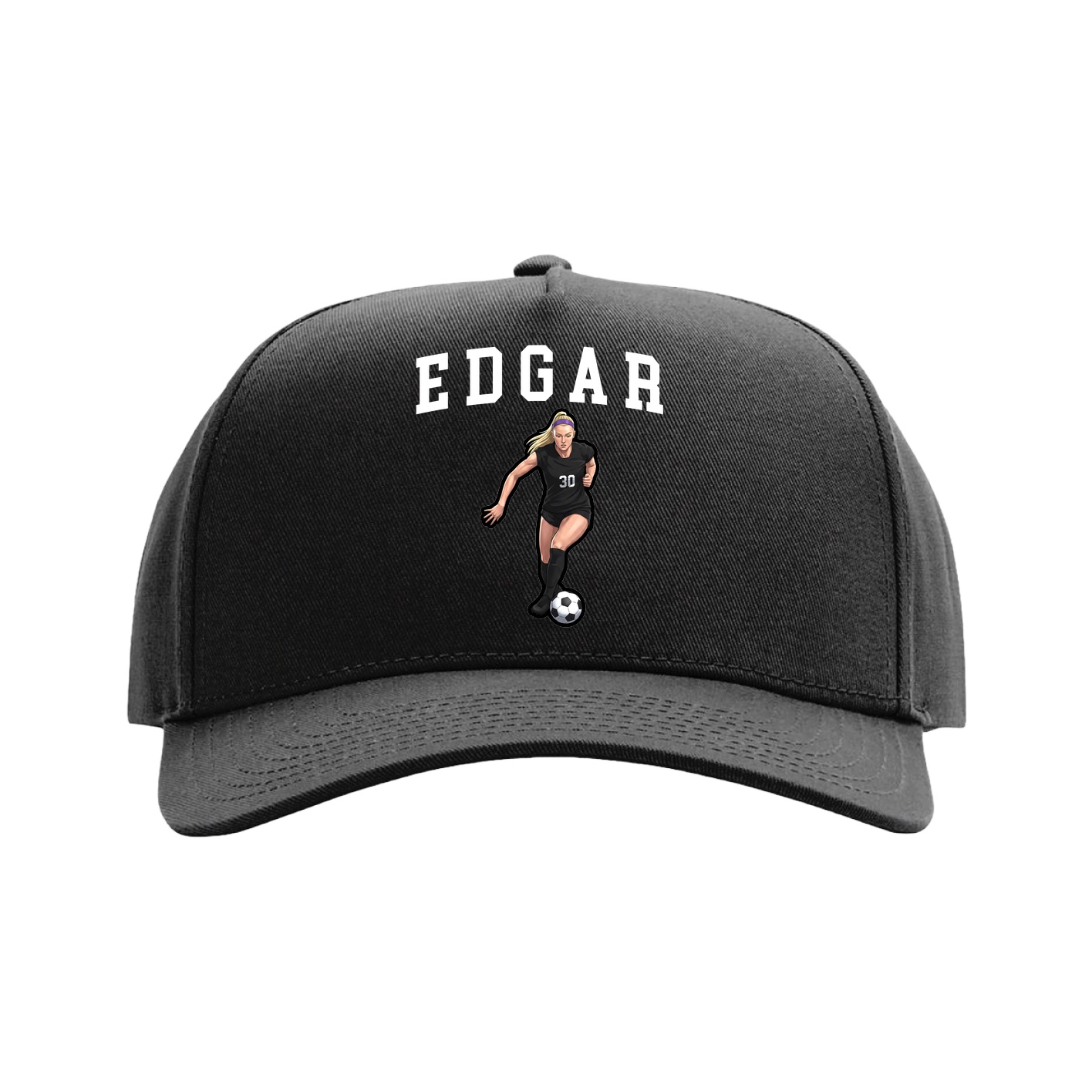 Full Fabric Five-Panel Champ Cap — Shirsey in Black