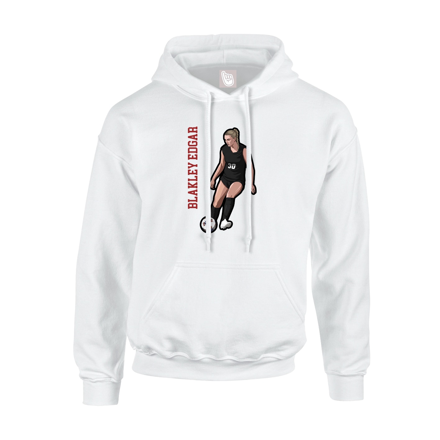 Youth Hoodie — Name Vertical in White