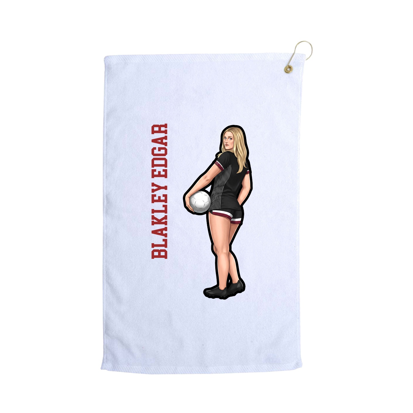 Golf Towel — Name Vertical in White