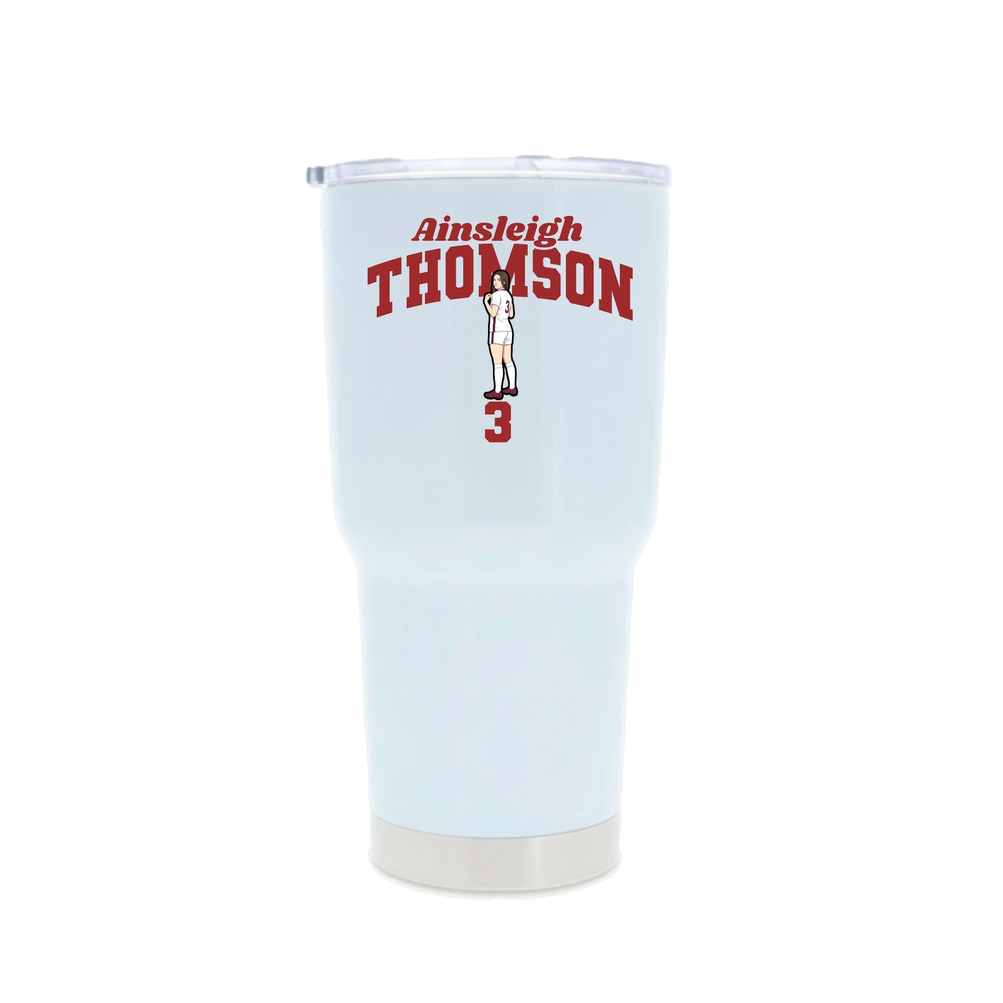 30oz Stainless Steel Tumbler — Signature Arch in White