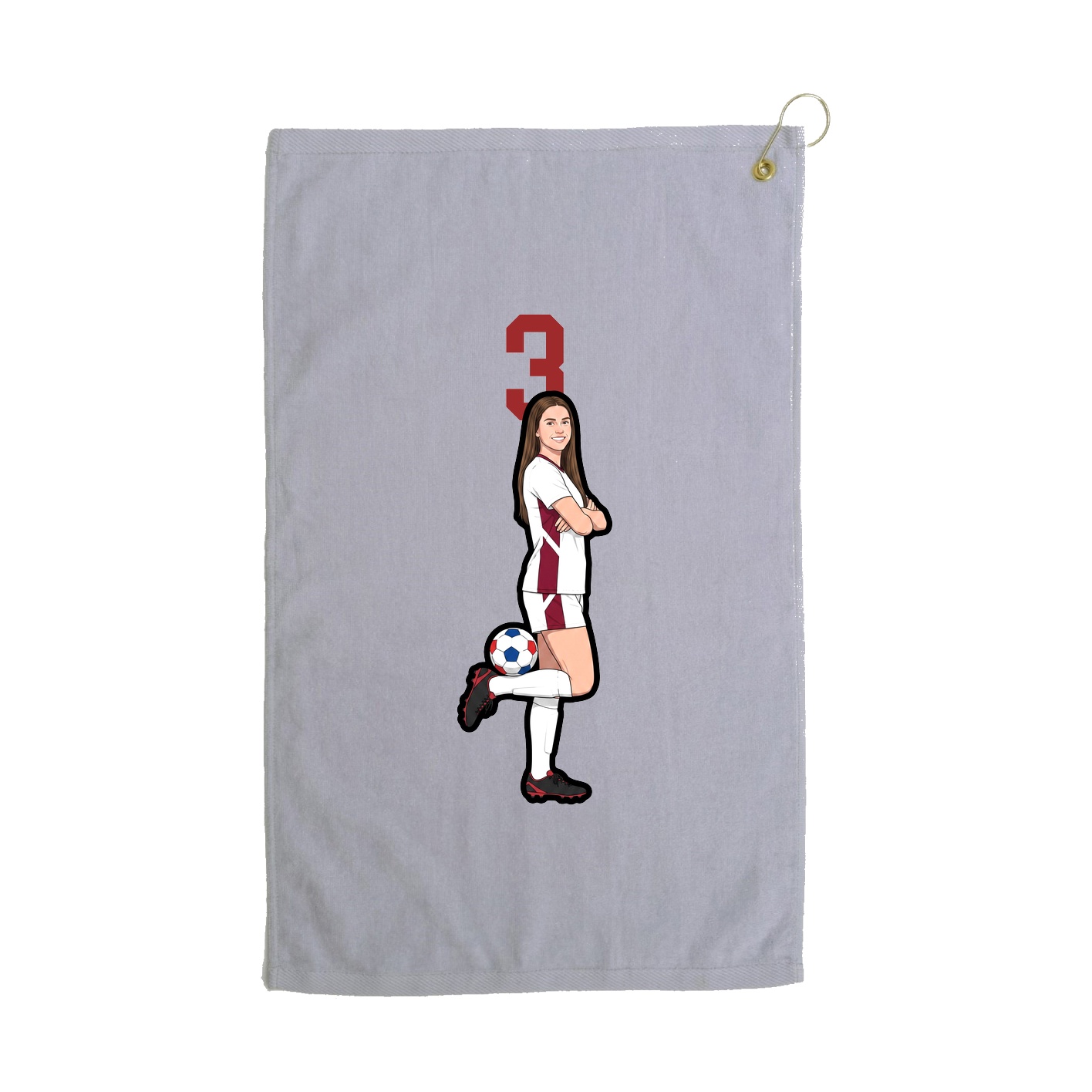 Golf Towel — Number Top in Grey