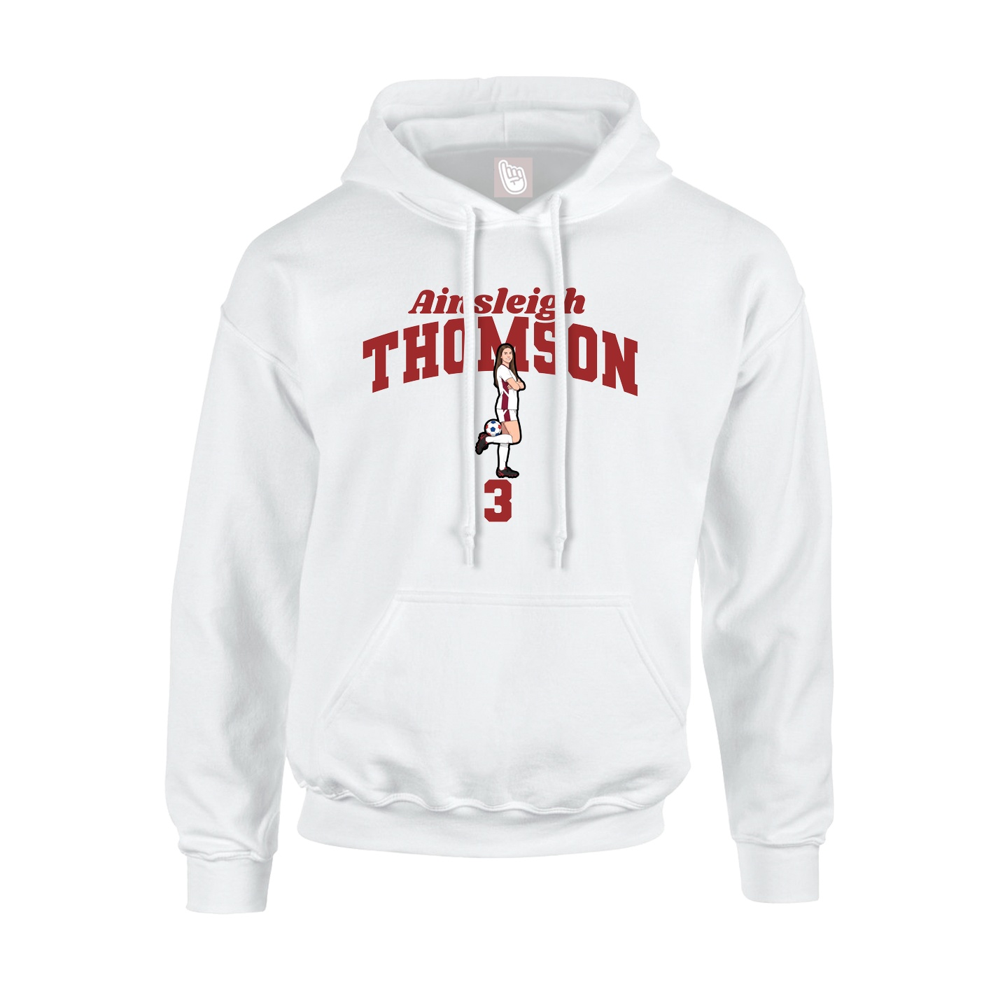 Youth Hoodie — Signature Arch in White