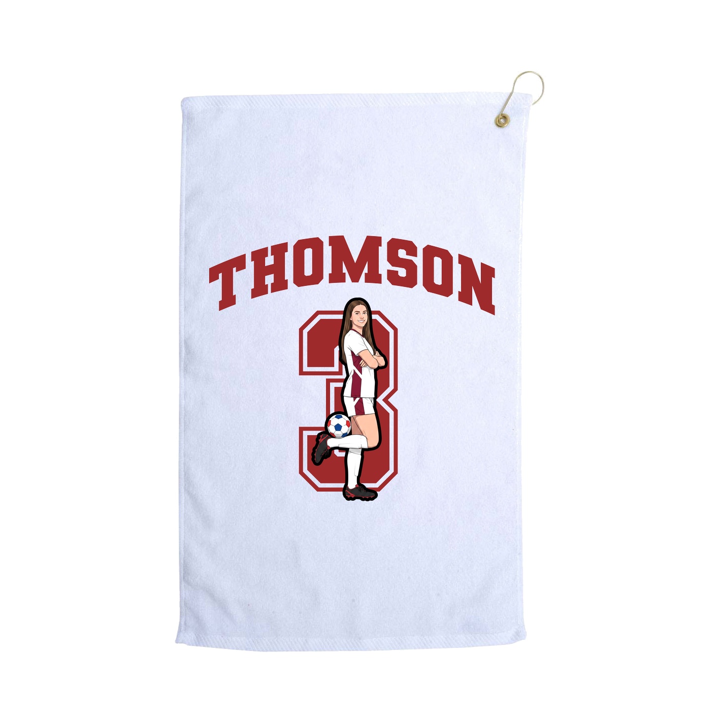 Golf Towel — Number in White