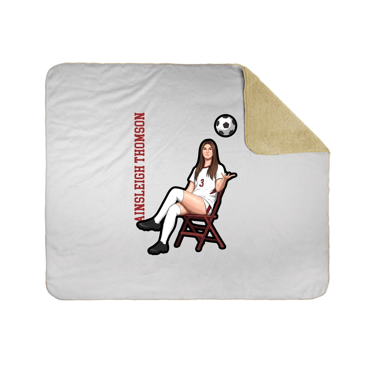 Throw Blanket — Name Vertical in White