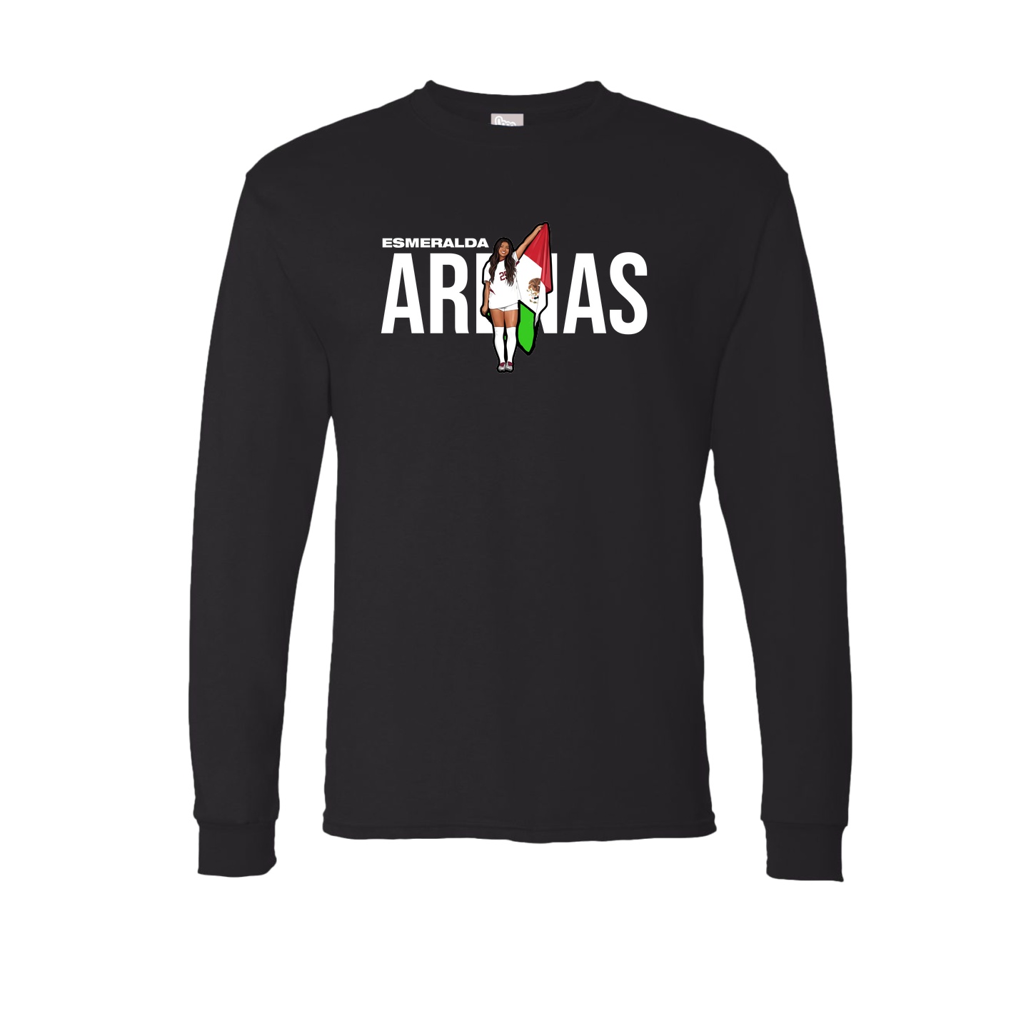 Long Sleeve Tee — Player Name in Black