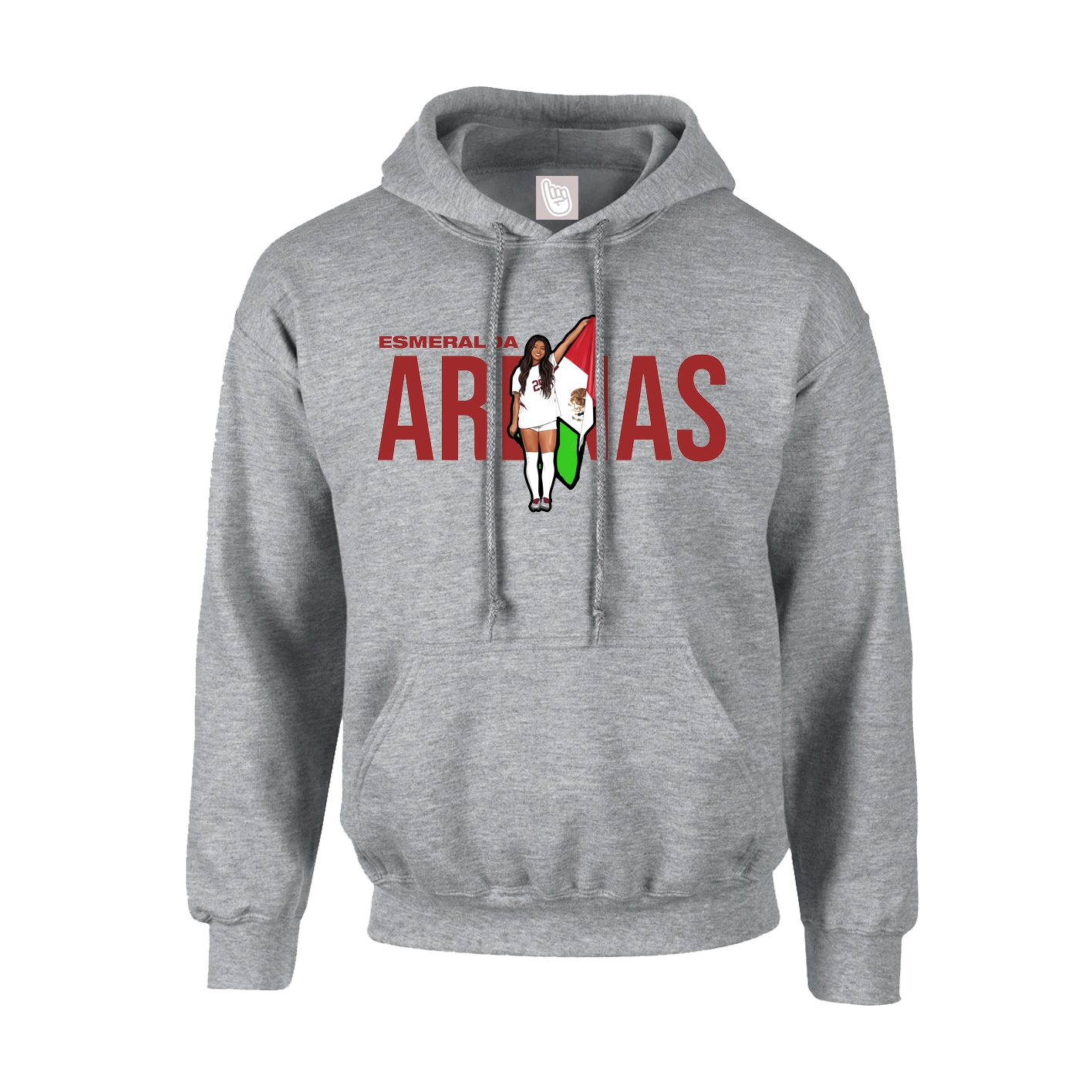 Hoodie — Player Name in Grey