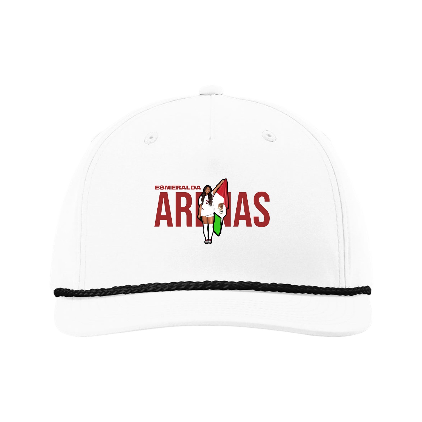 Five-Panel Classic Rope Cap — Player Name in White