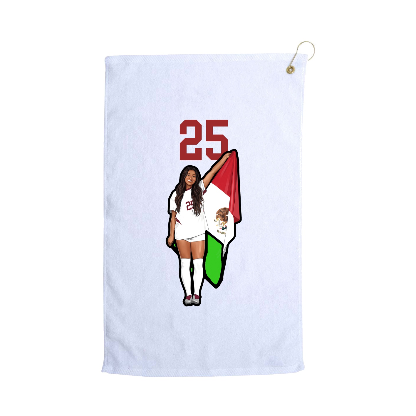 Golf Towel — Number Top in White