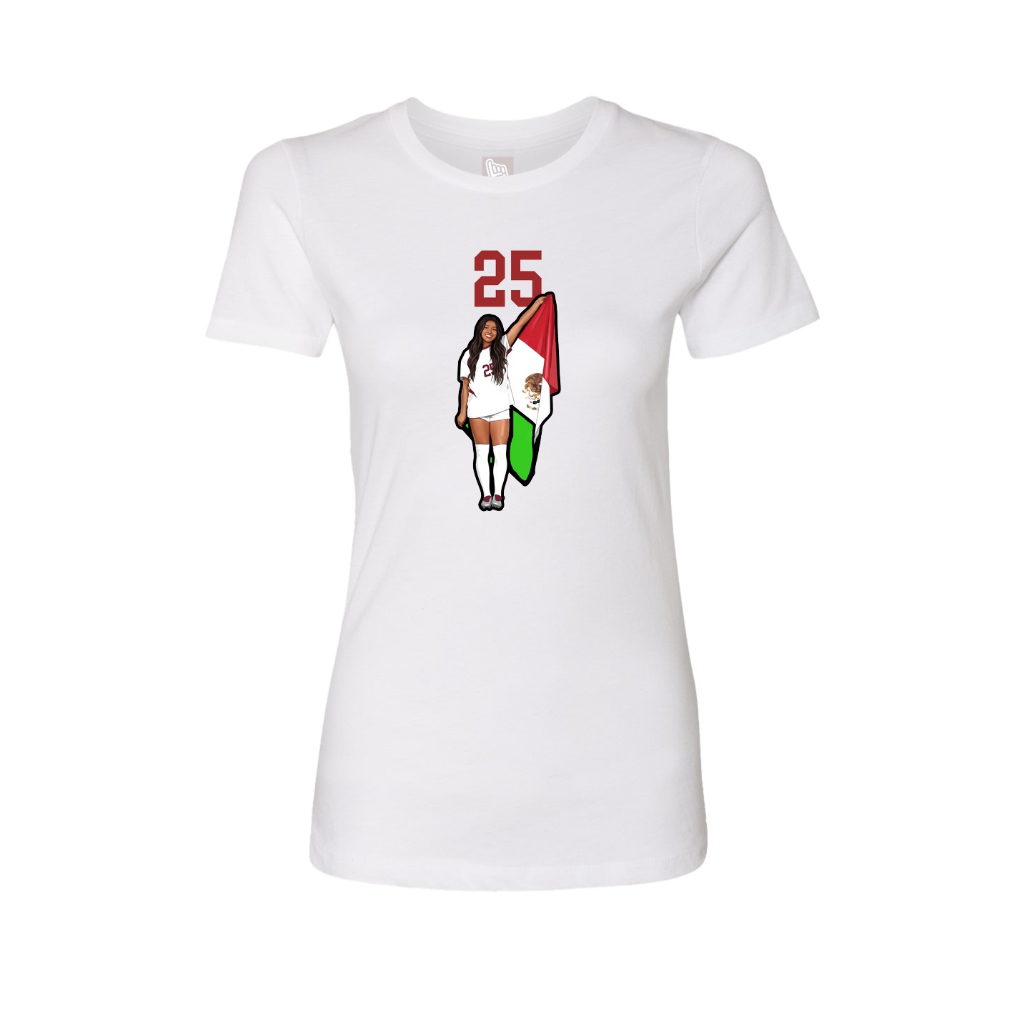 Fitted Women's Tee — Number Top in White