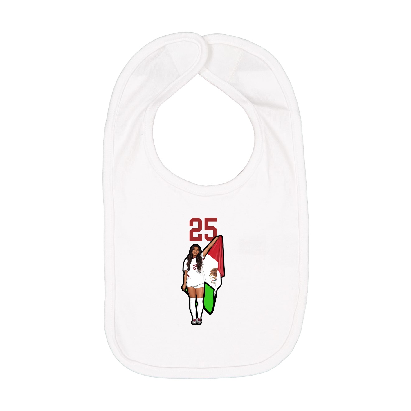 Infant Bib — Number Top in White