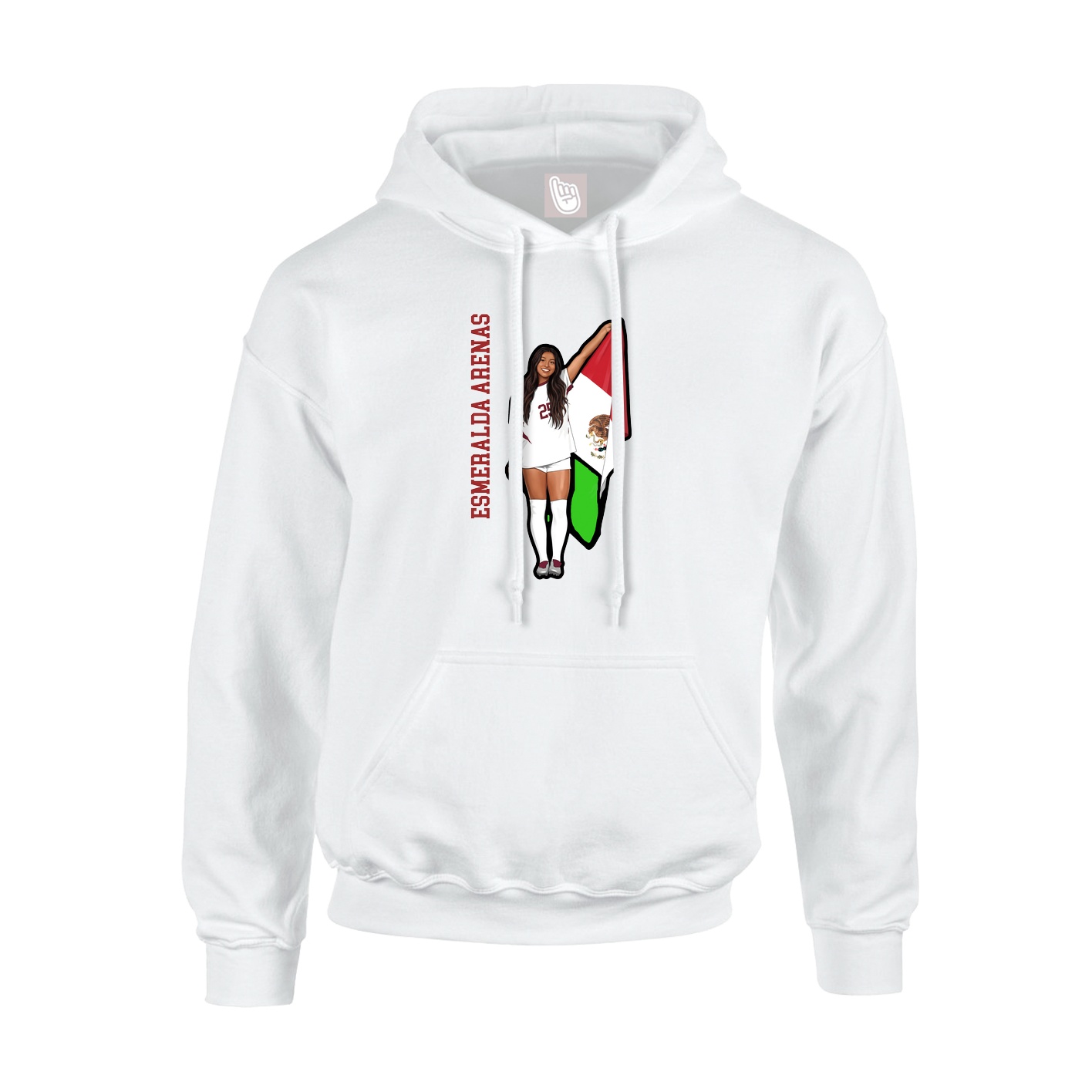 Hoodie — Name Vertical in White