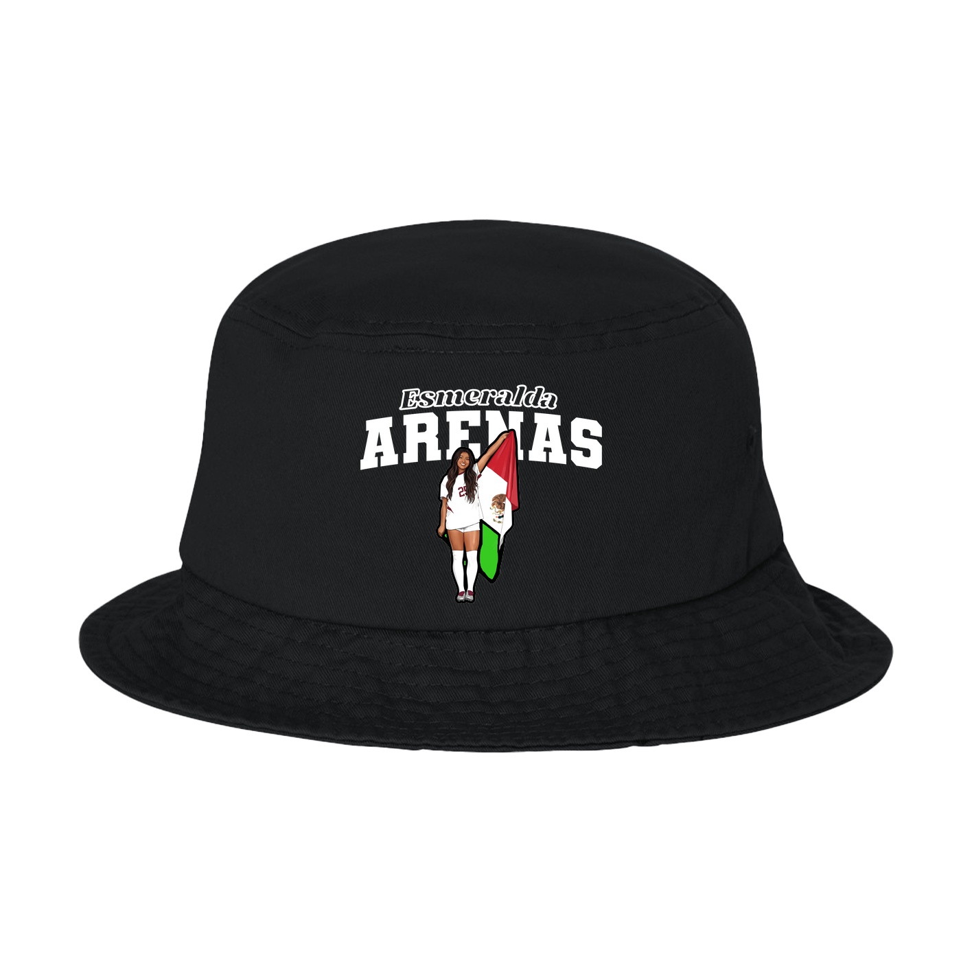 Bucket Cap — Name Arch in Black