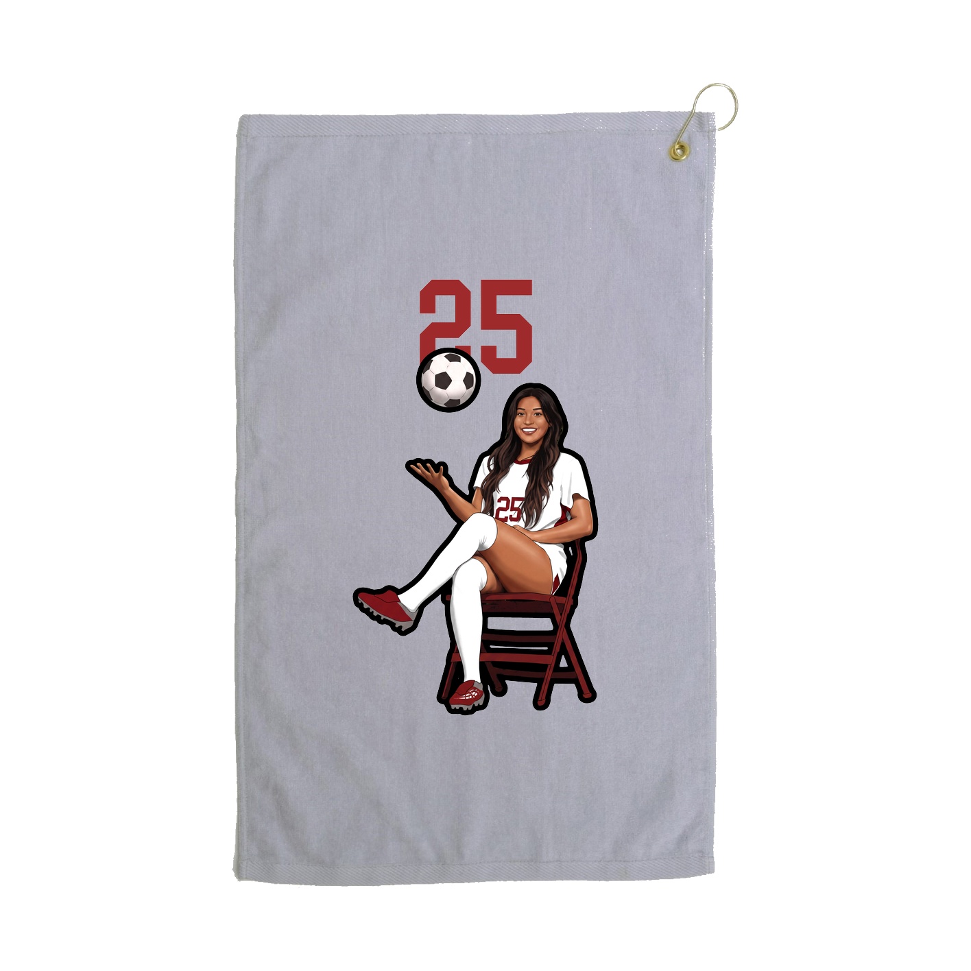 Golf Towel — Number Top in Grey