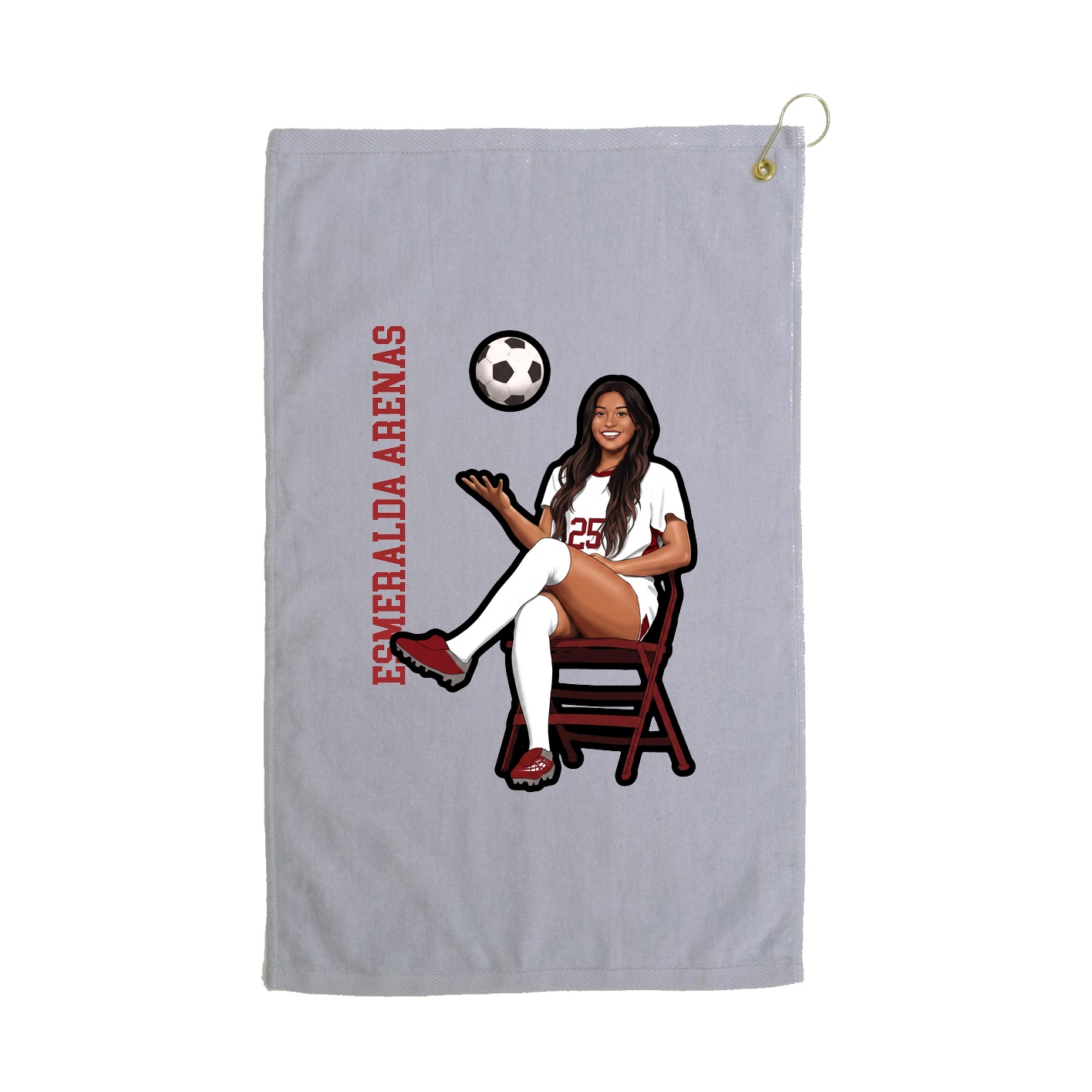 Golf Towel — Name Vertical in Grey