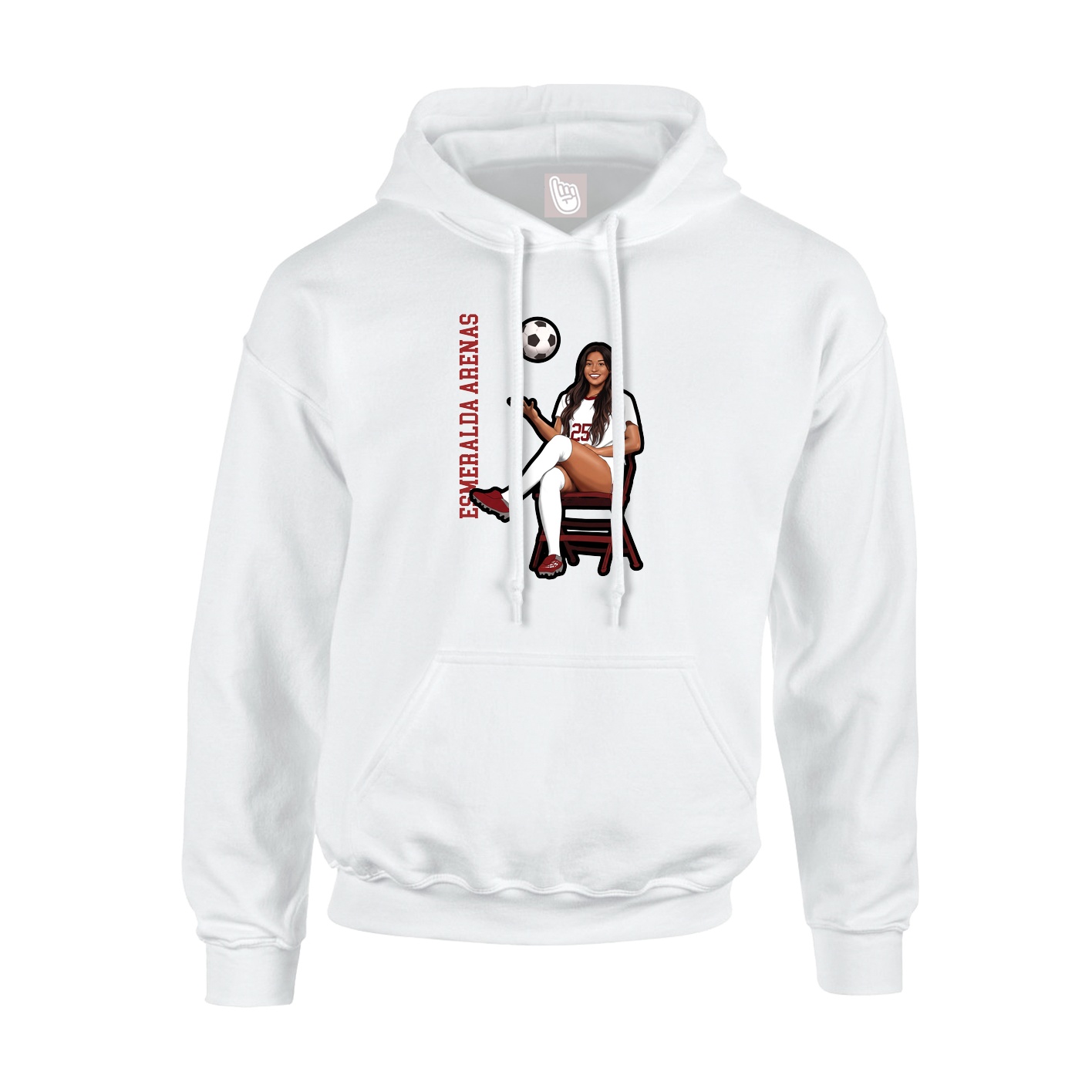 Youth Hoodie — Name Vertical in White