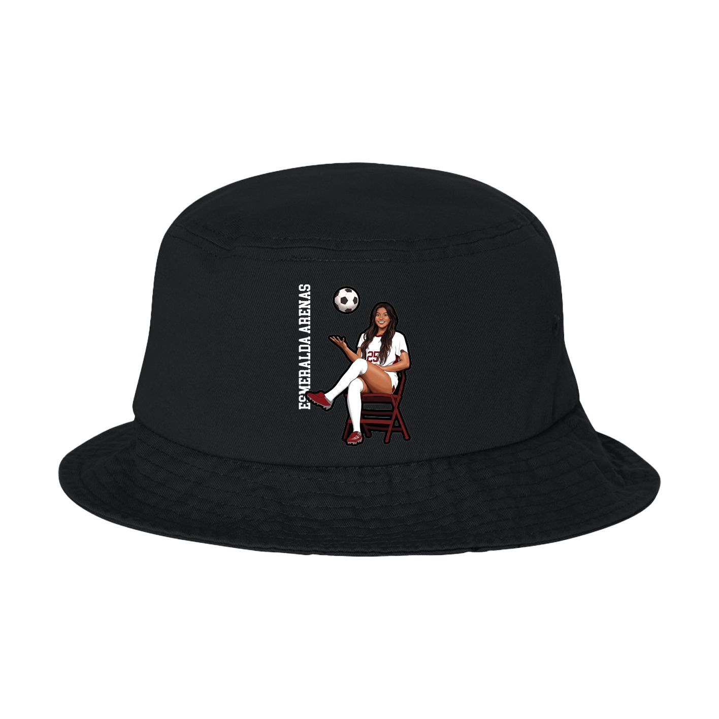 Bucket Cap — Name Vertical in Black