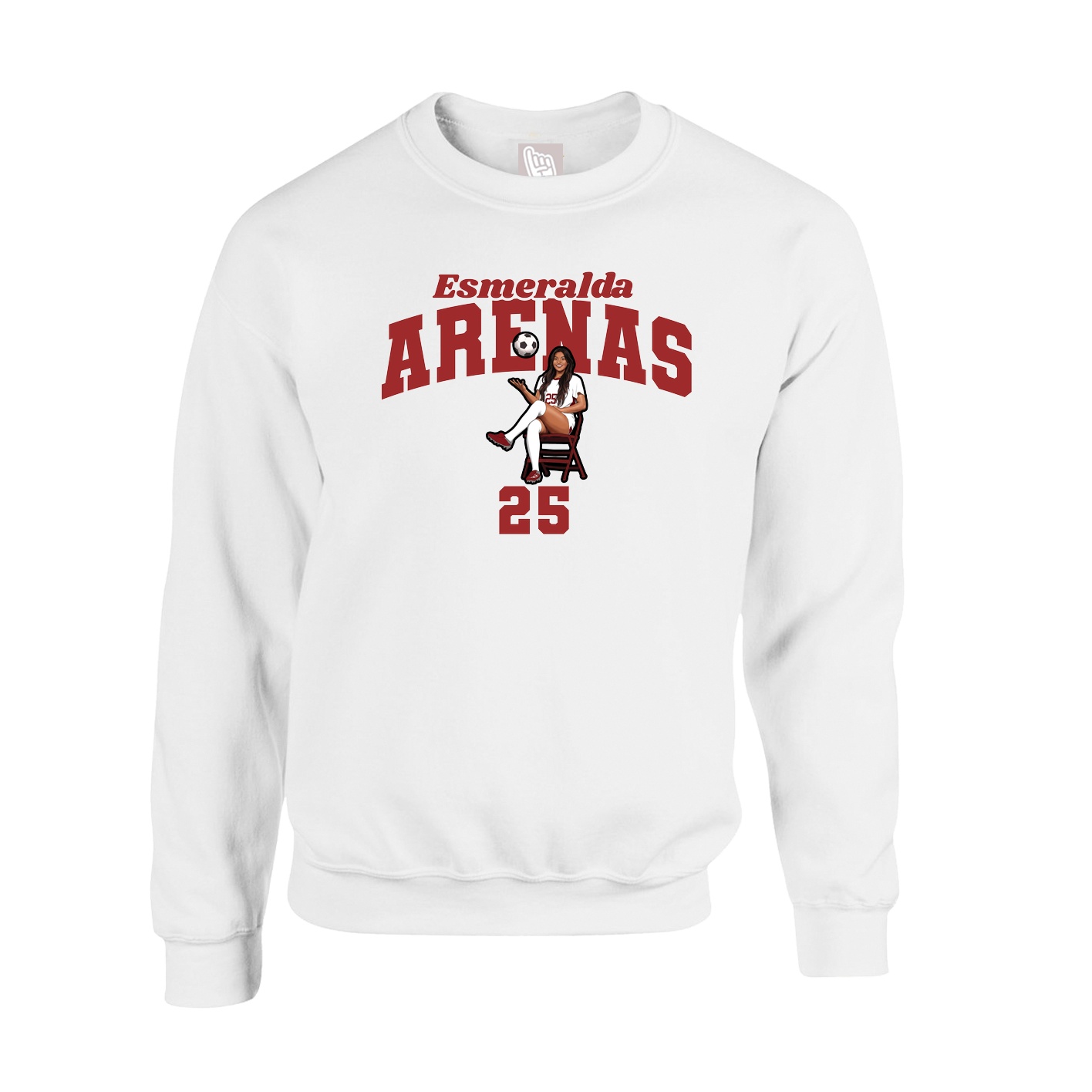 Fleece Crew — Signature Arch in White