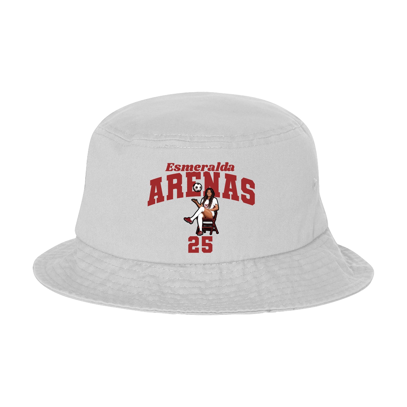 Bucket Cap — Signature Arch in White