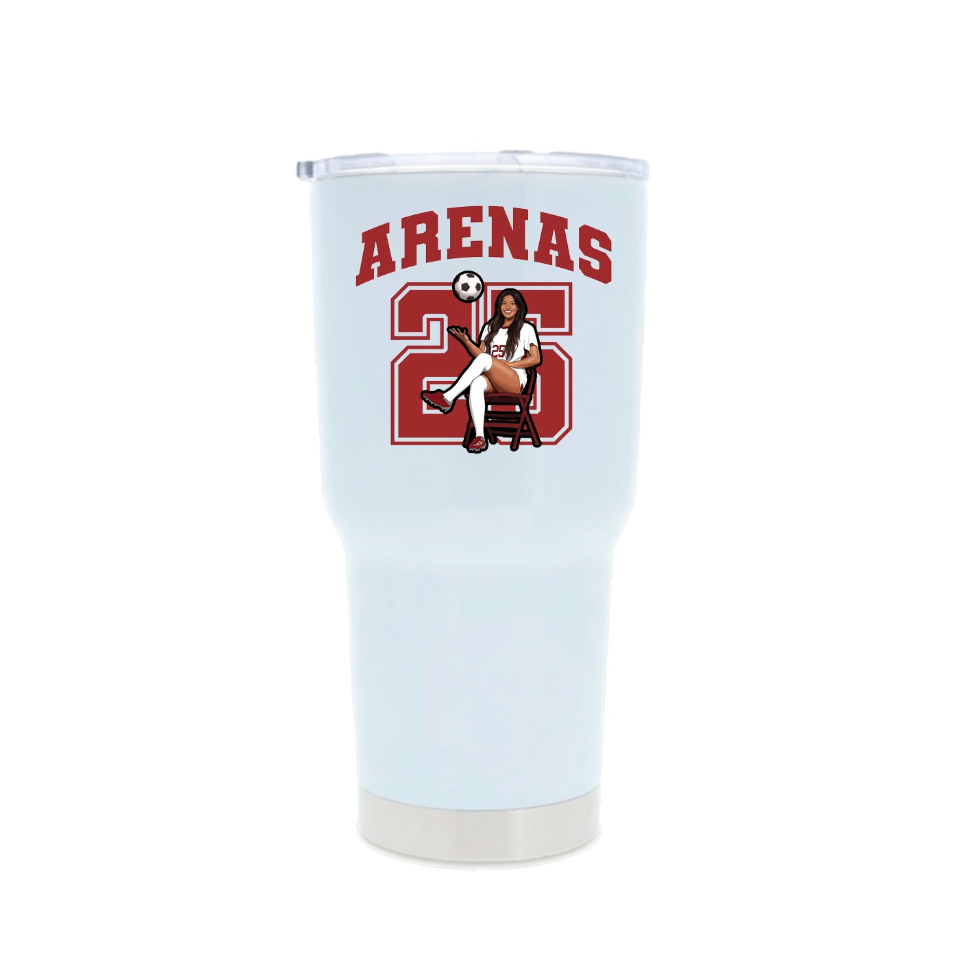 30oz Stainless Steel Tumbler — Number in White
