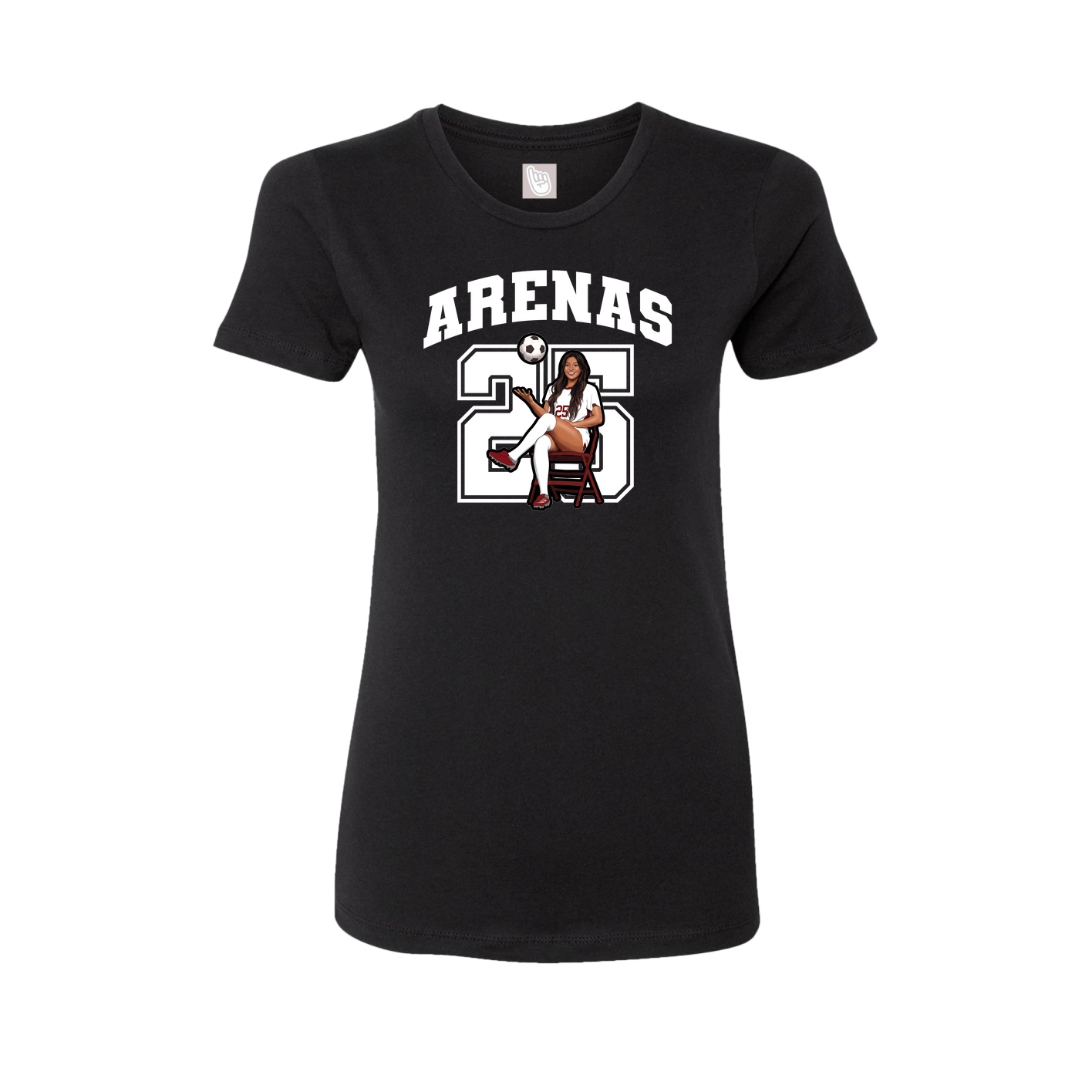 Fitted Women's Tee — Number in Black
