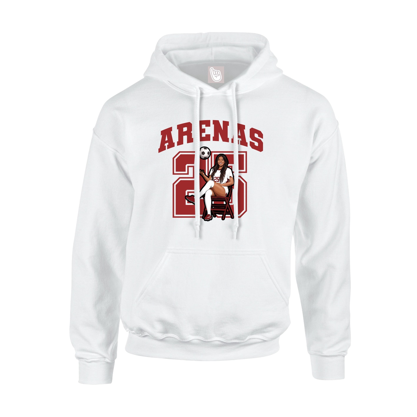 Hoodie — Number in White
