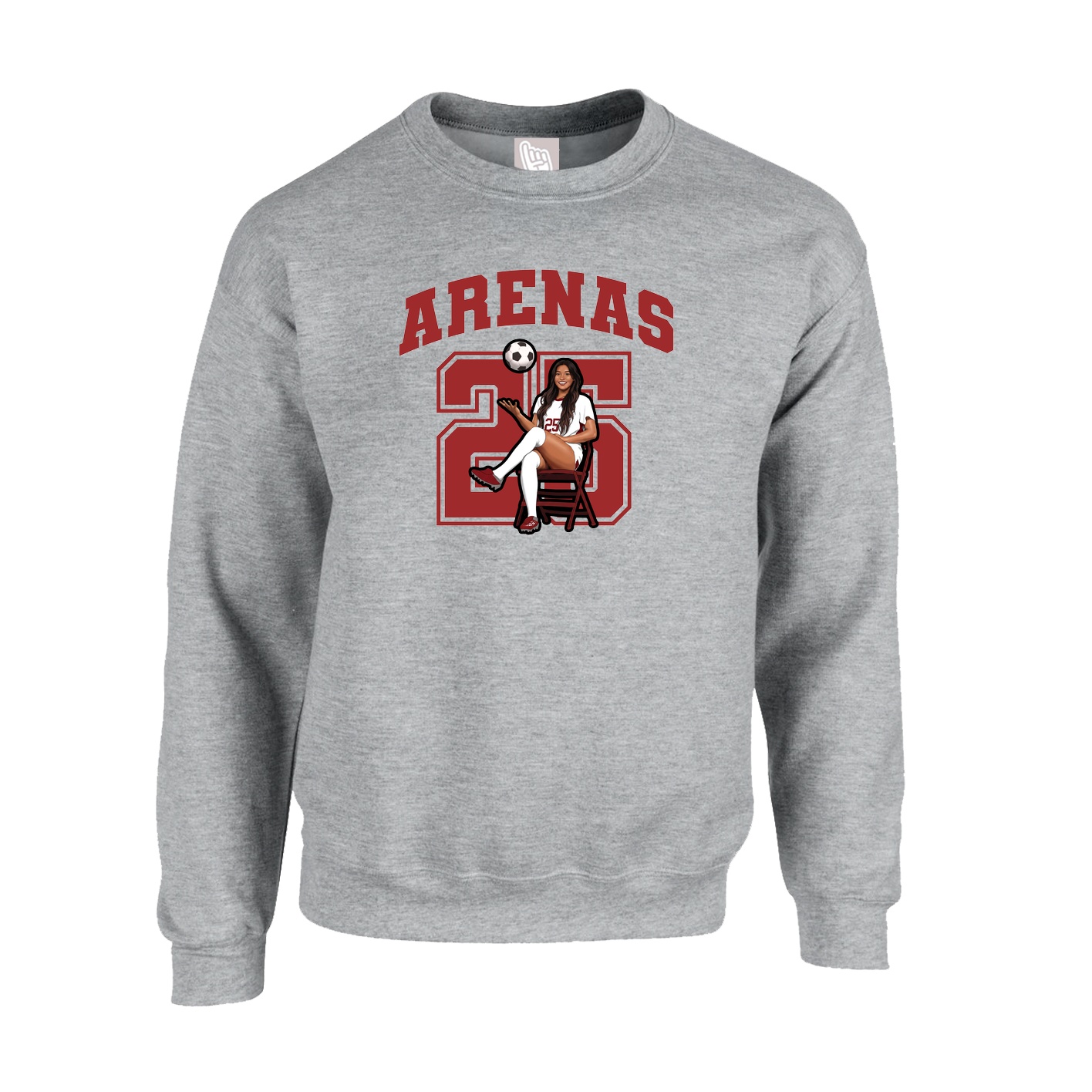 Fleece Crew — Number in Grey