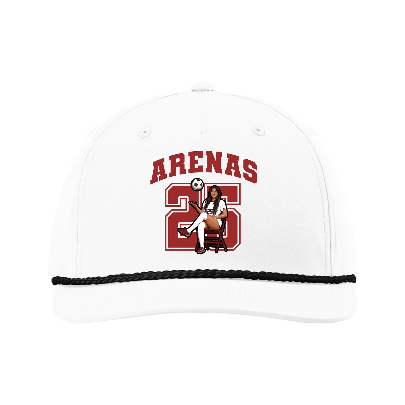 Five-Panel Classic Rope Cap — Number in White