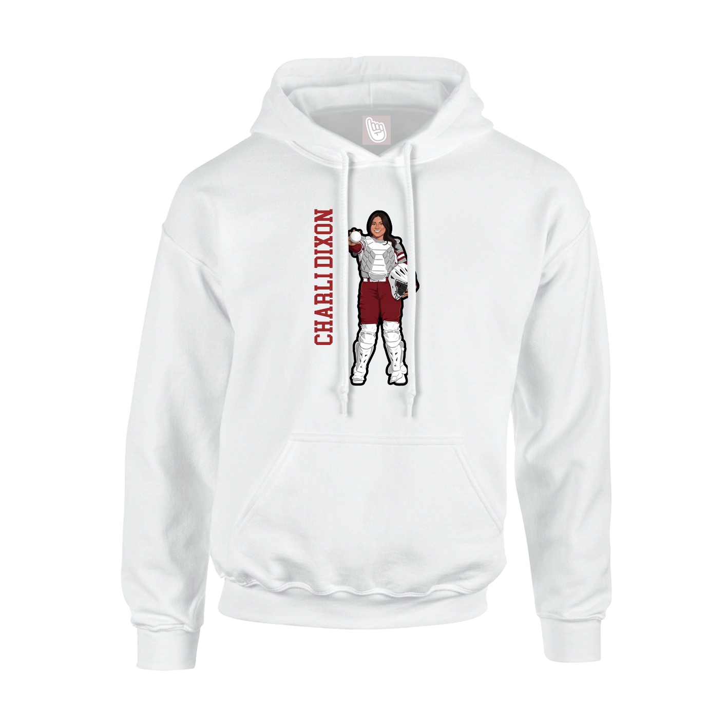 Hoodie — Name Vertical in White