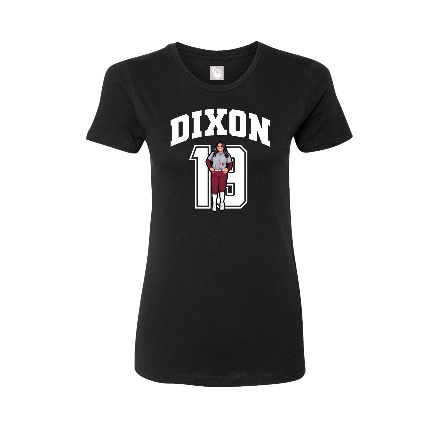 Fitted Women's Tee — Number in Black