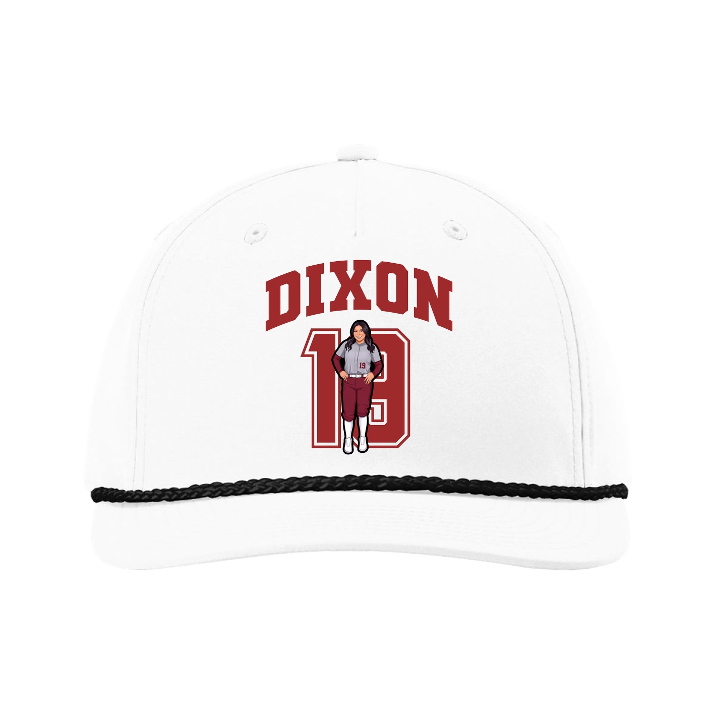 Five-Panel Classic Rope Cap — Number in White