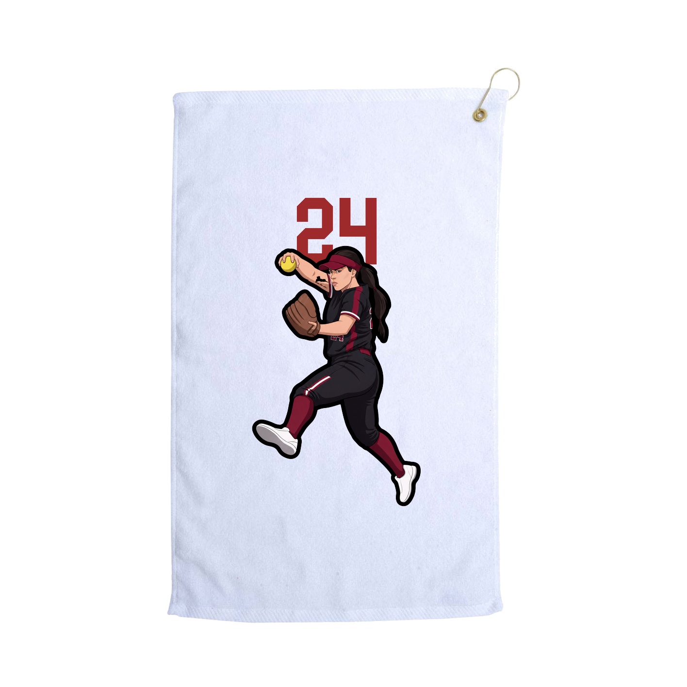 Golf Towel — Number Top in White