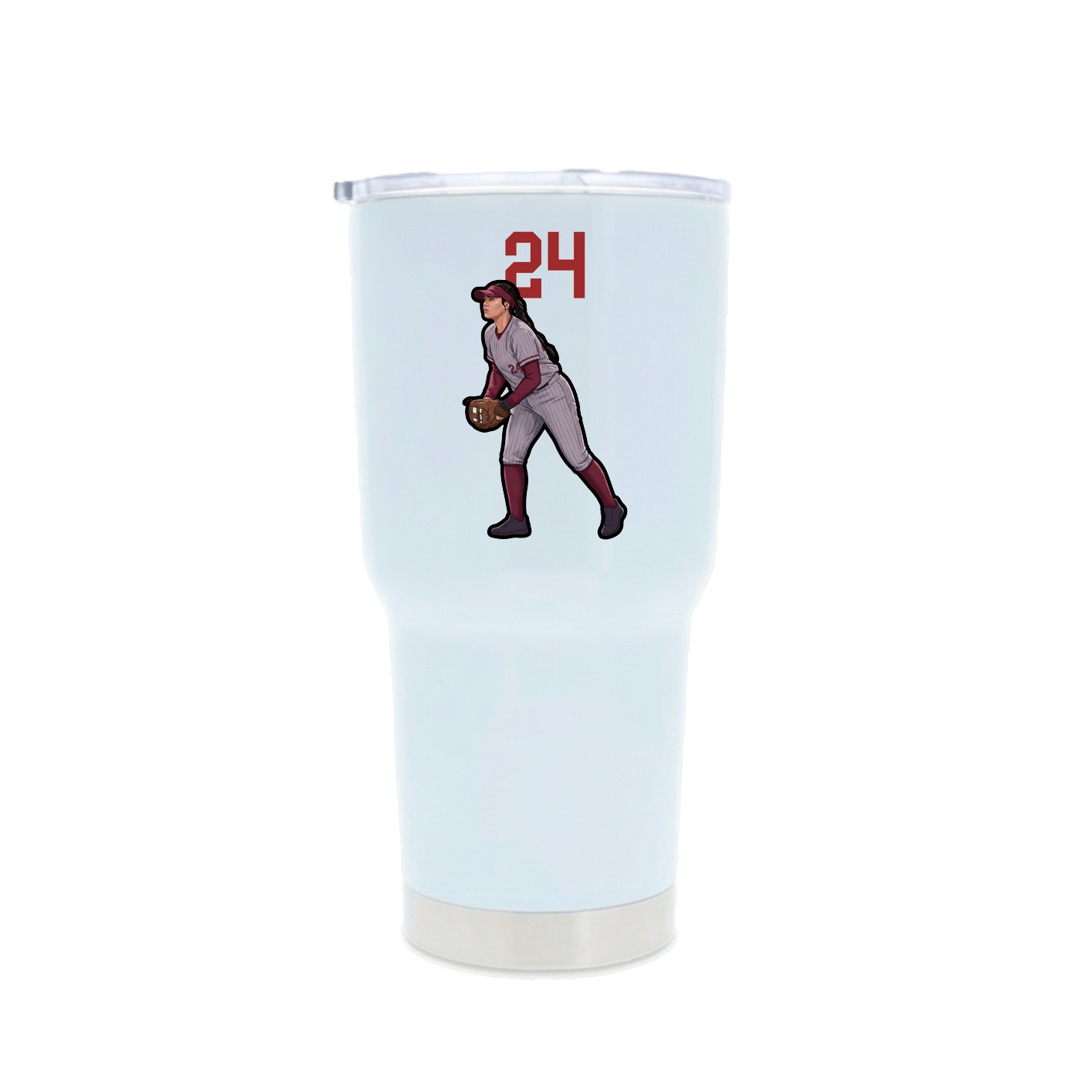 30oz Stainless Steel Tumbler — Number Top in White