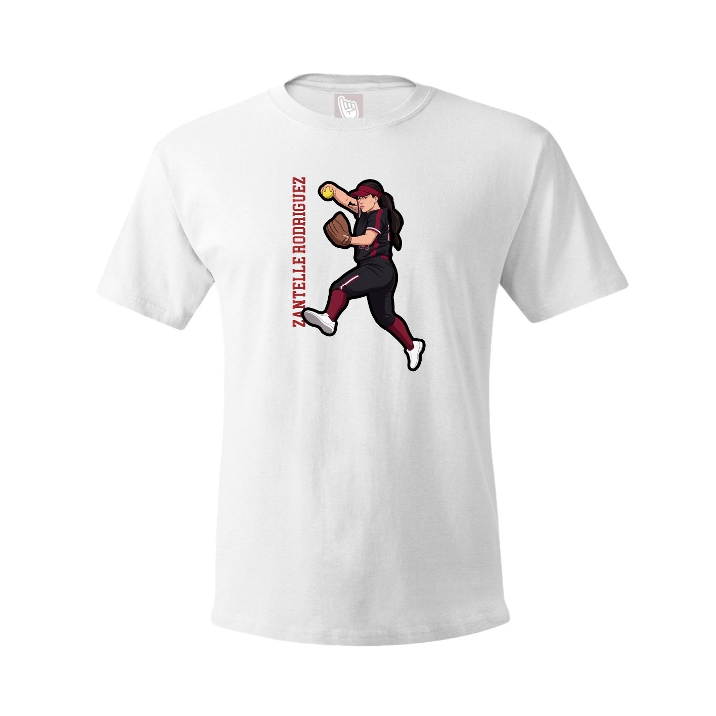 Youth Tee — Name Vertical in White
