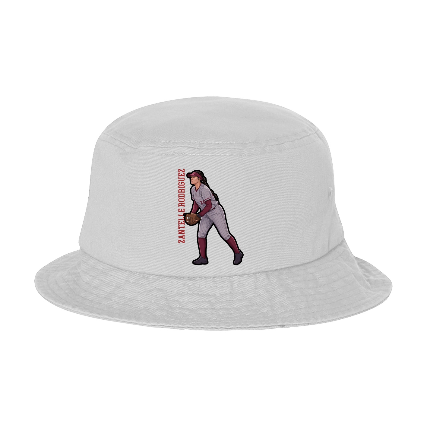 Bucket Cap — Name Vertical in White