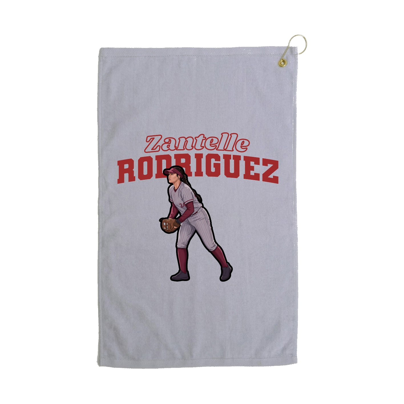 Golf Towel — Name Arch in Grey