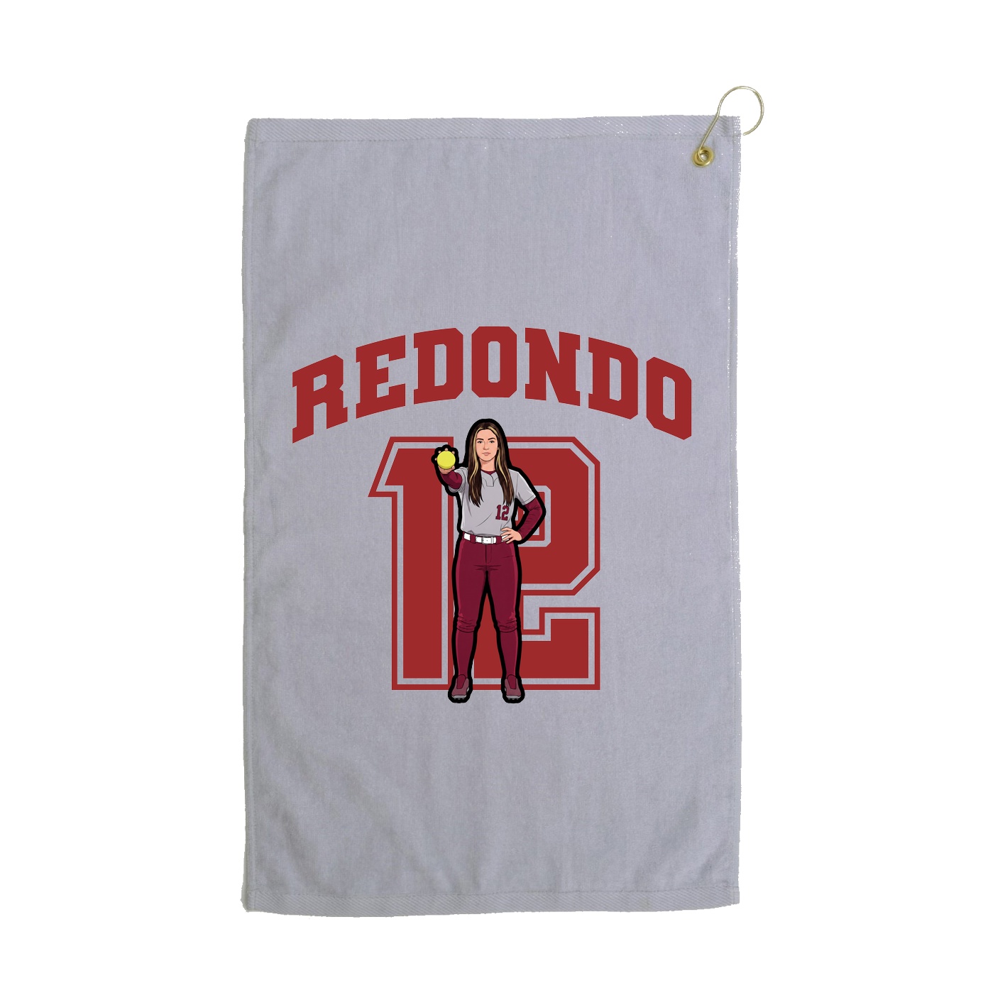 Golf Towel — Number in Grey