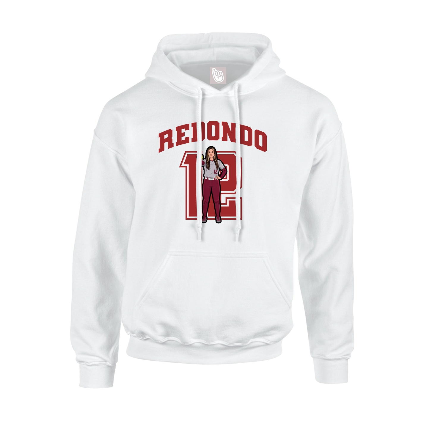 Youth Hoodie — Number in White