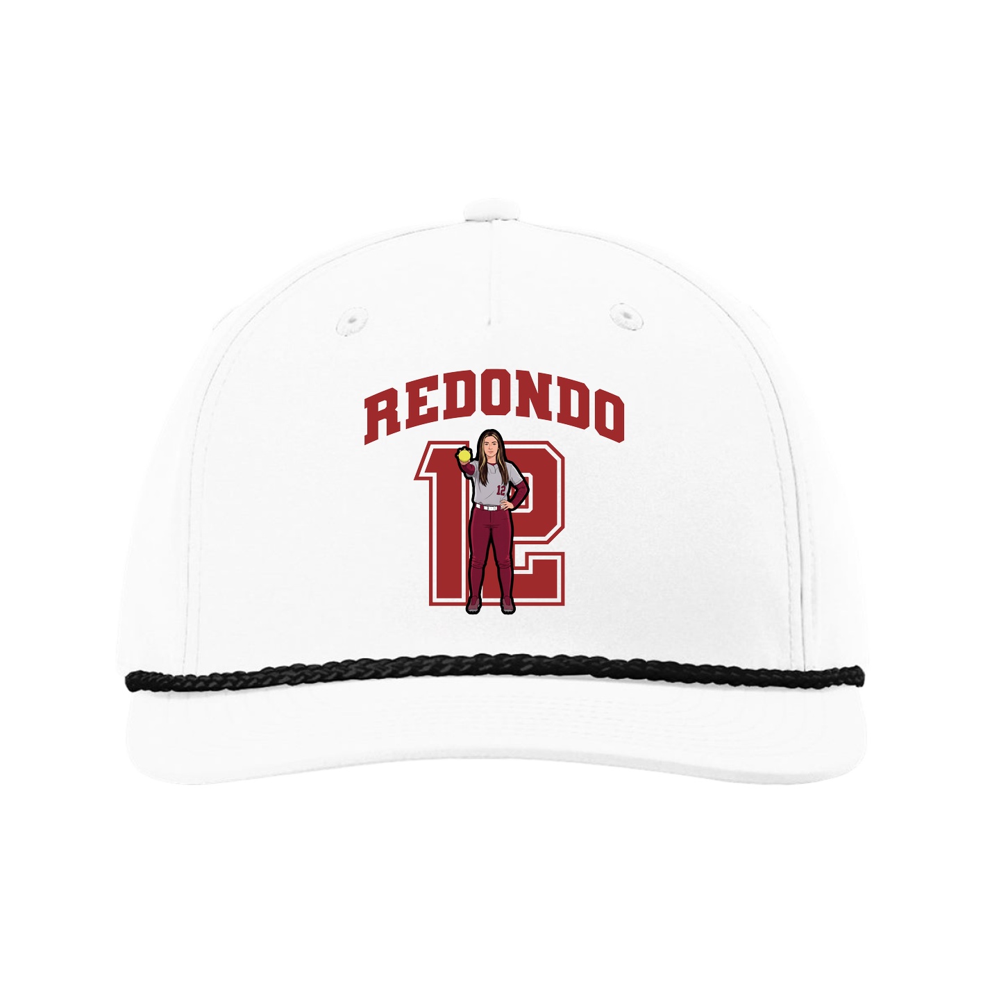 Five-Panel Classic Rope Cap — Number in White
